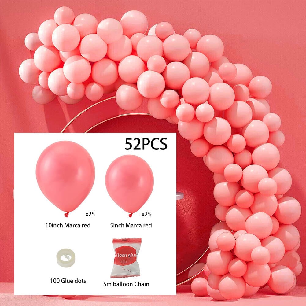 50pcs Wedding macaron monochrome Balloon Chain set-Red Living and Home