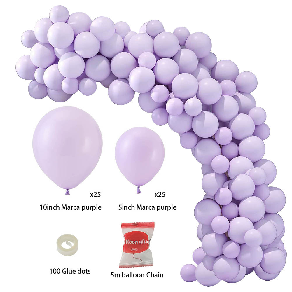 50pcs Wedding Macaron Monochrome Balloon Chain Set-Purple