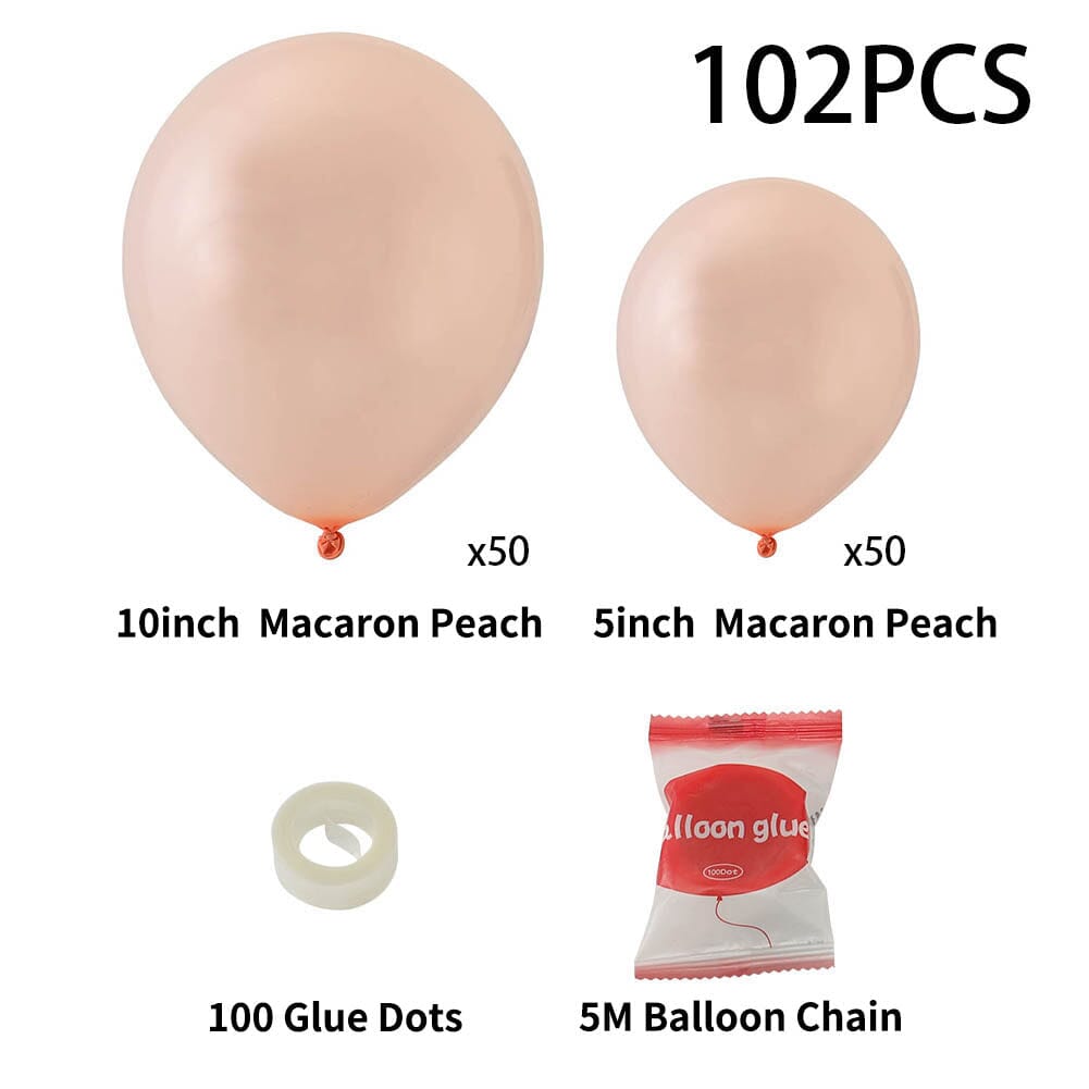 100pcs Wedding Macaron Monochrome Balloon Chain Set-Pink Living and Home