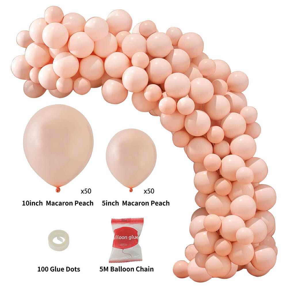 100pcs Wedding Macaron Monochrome Balloon Chain Set-Pink Living and Home