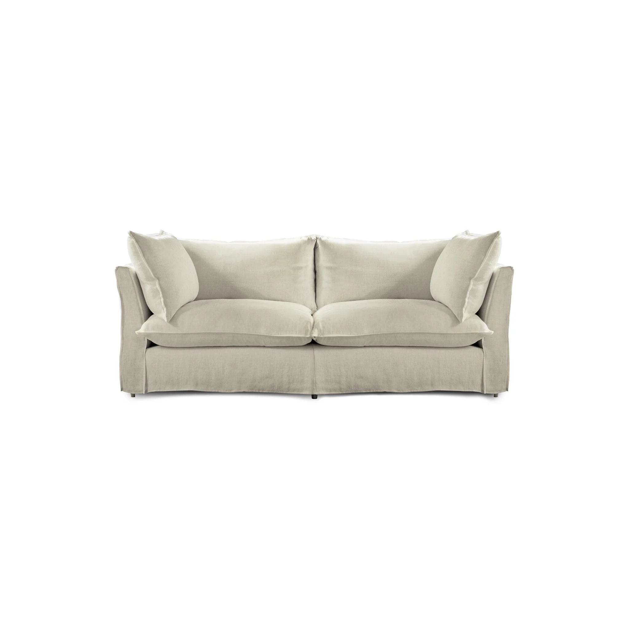 Cloud-Like Linen Sleeper Sofa Bed in Pearl