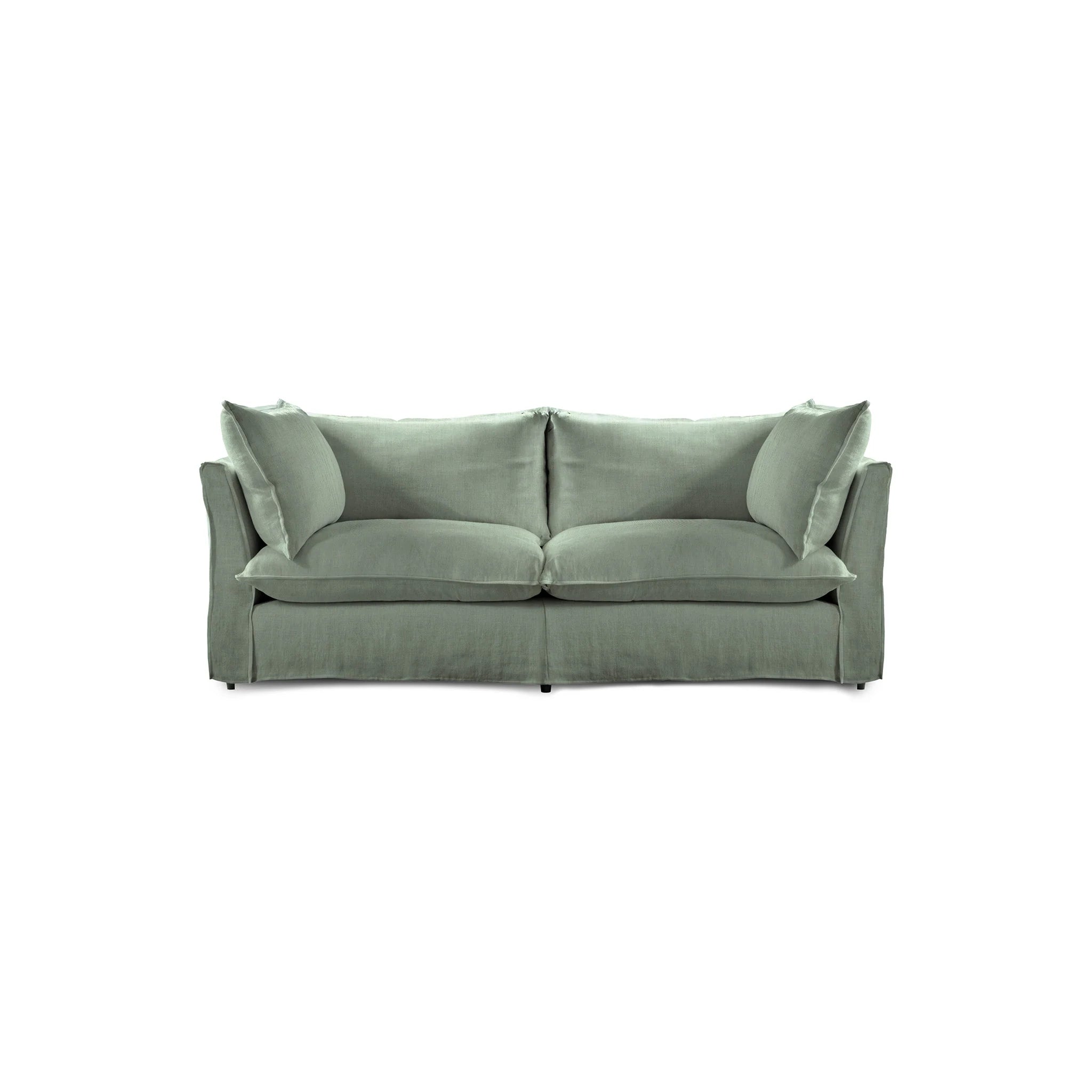 Cloud-Like Linen Sleeper Sofa Bed in Pearl