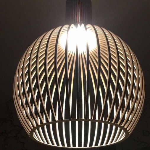 Lightsin Scandinavian LED Wooden Birdcage Pendant Light Lightsin UK