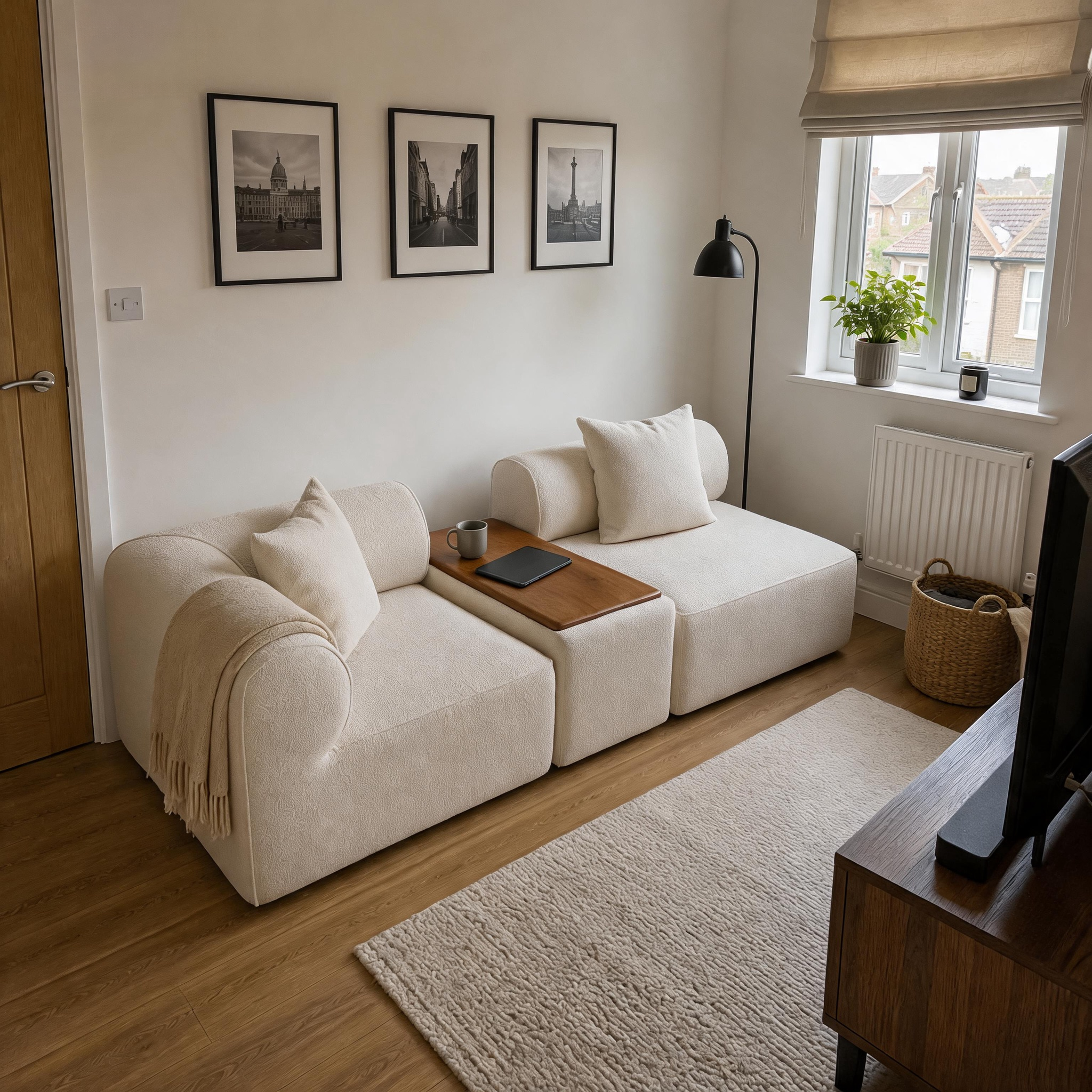The Plump Modular Bouclé Sofa with Integrated Storage