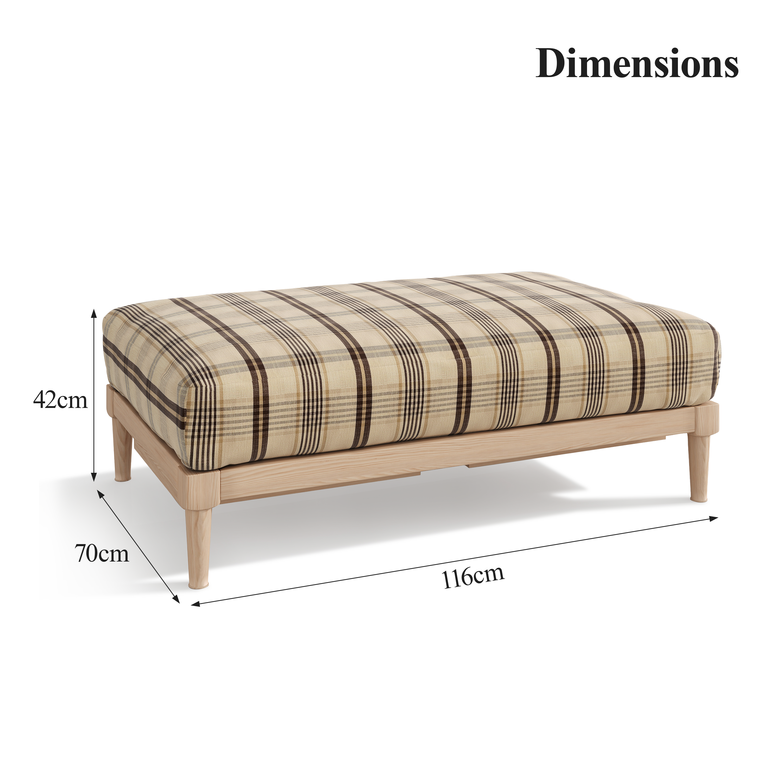 Haven British Check Storage Footstool with Washable Cover