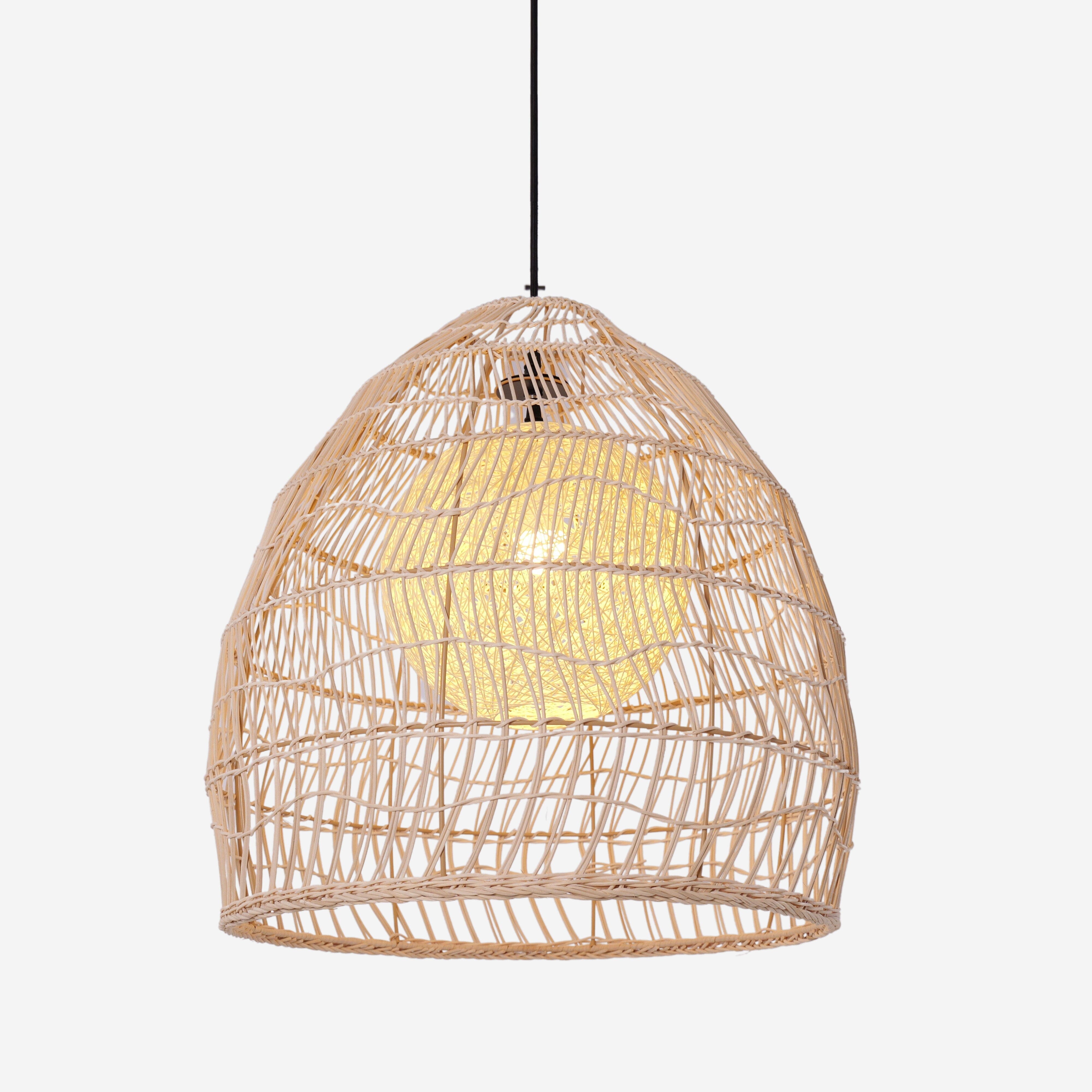 Lightsin Natural Rattan Pendant Light | Handwoven Ceiling Lamp for Kitchen & Dining Room Lightsin UK