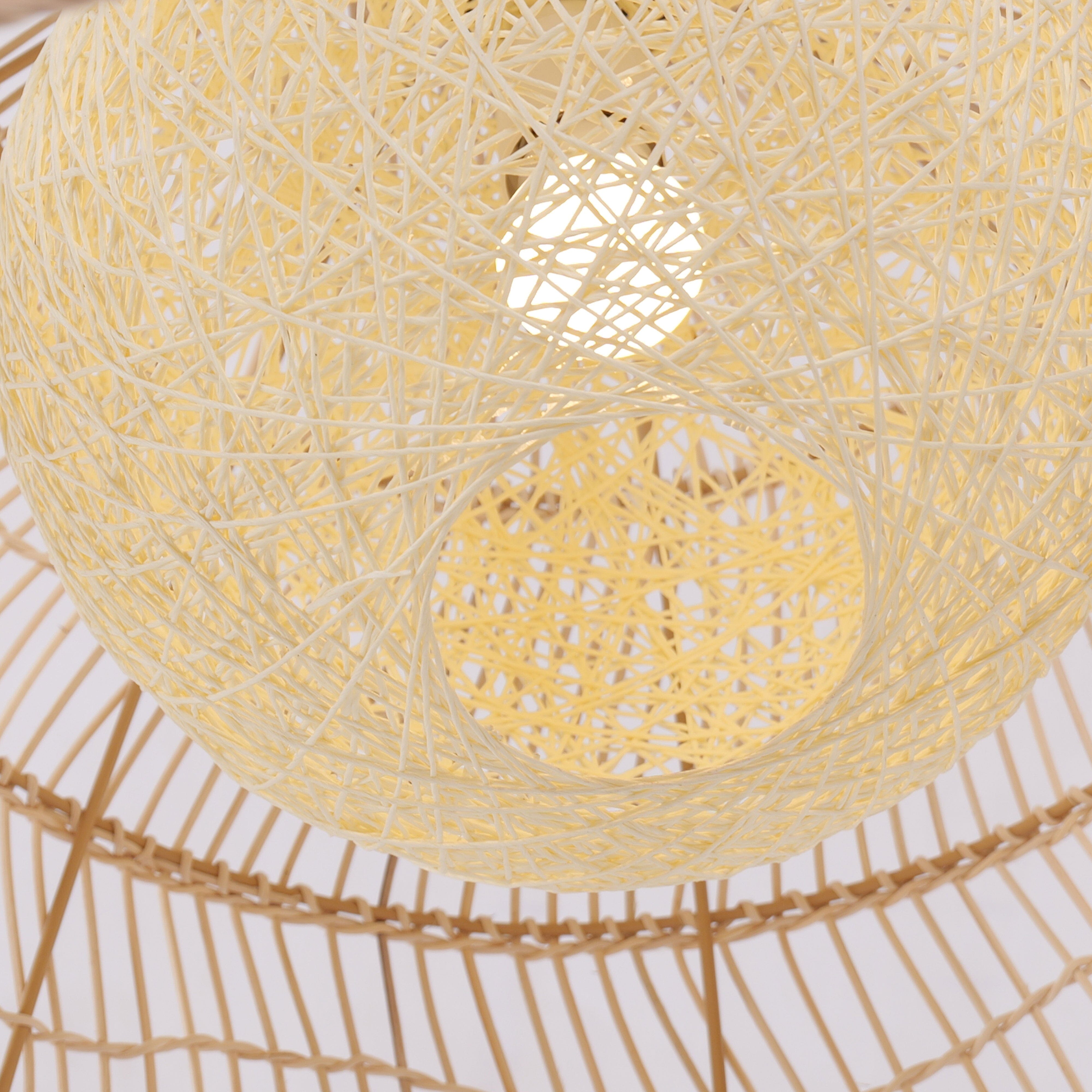 Lightsin Natural Rattan Pendant Light | Handwoven Ceiling Lamp for Kitchen & Dining Room Lightsin UK
