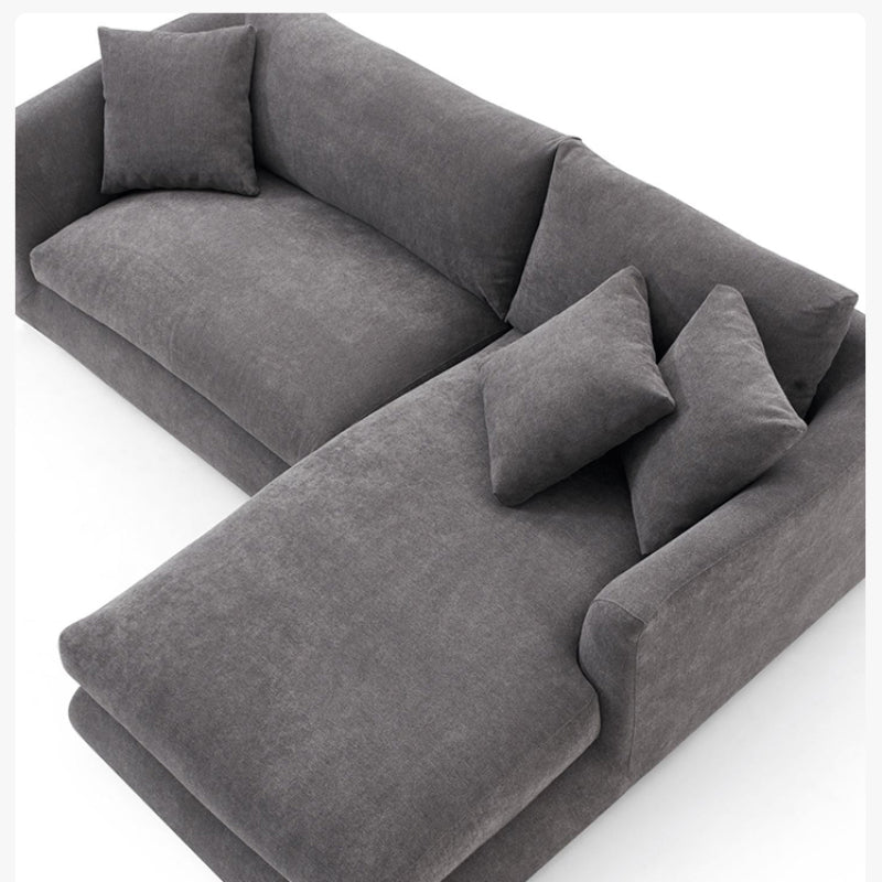 Classic Grey L-Shaped Sectional Sofa