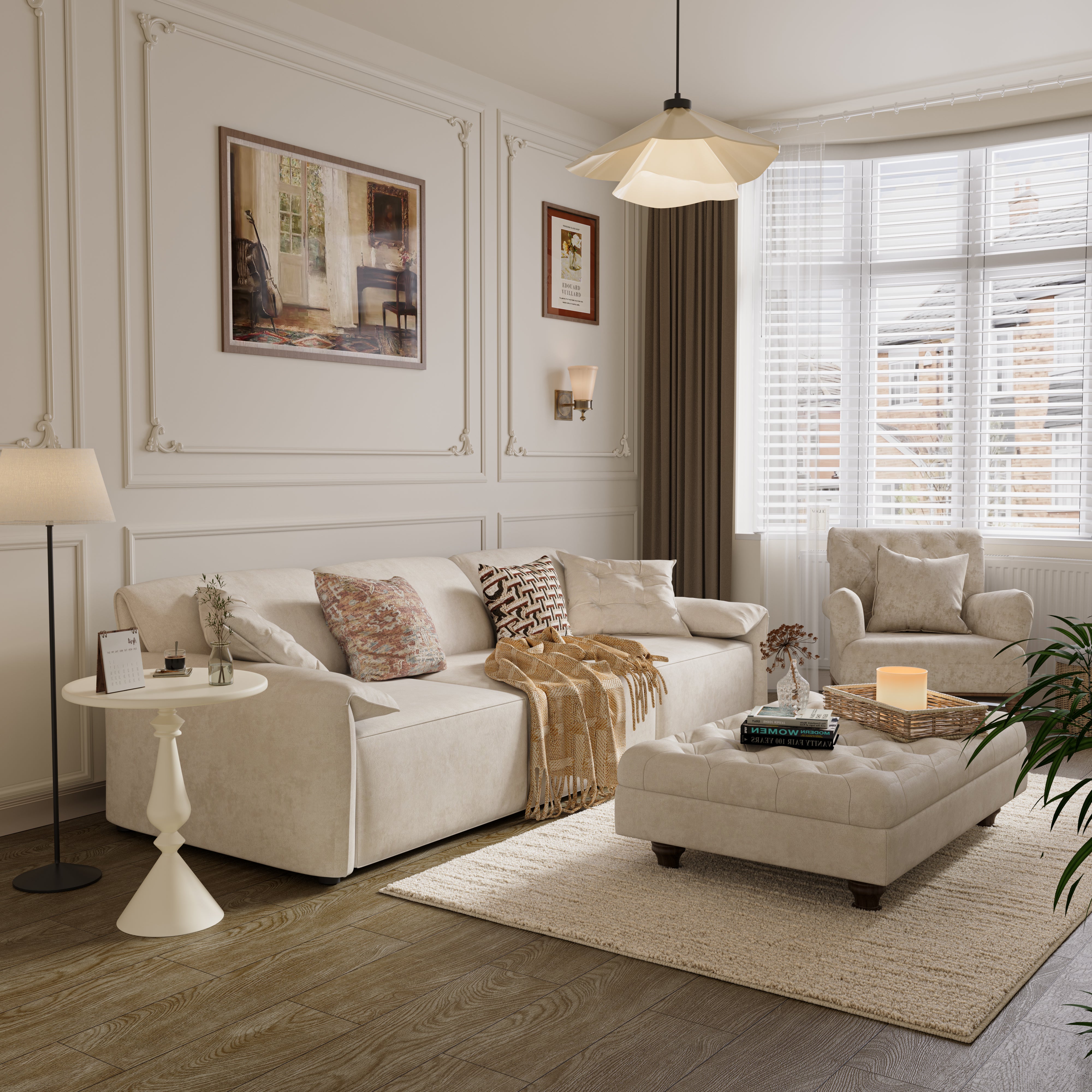 Convenient Remote Control Modular Chaise Sofa Bed