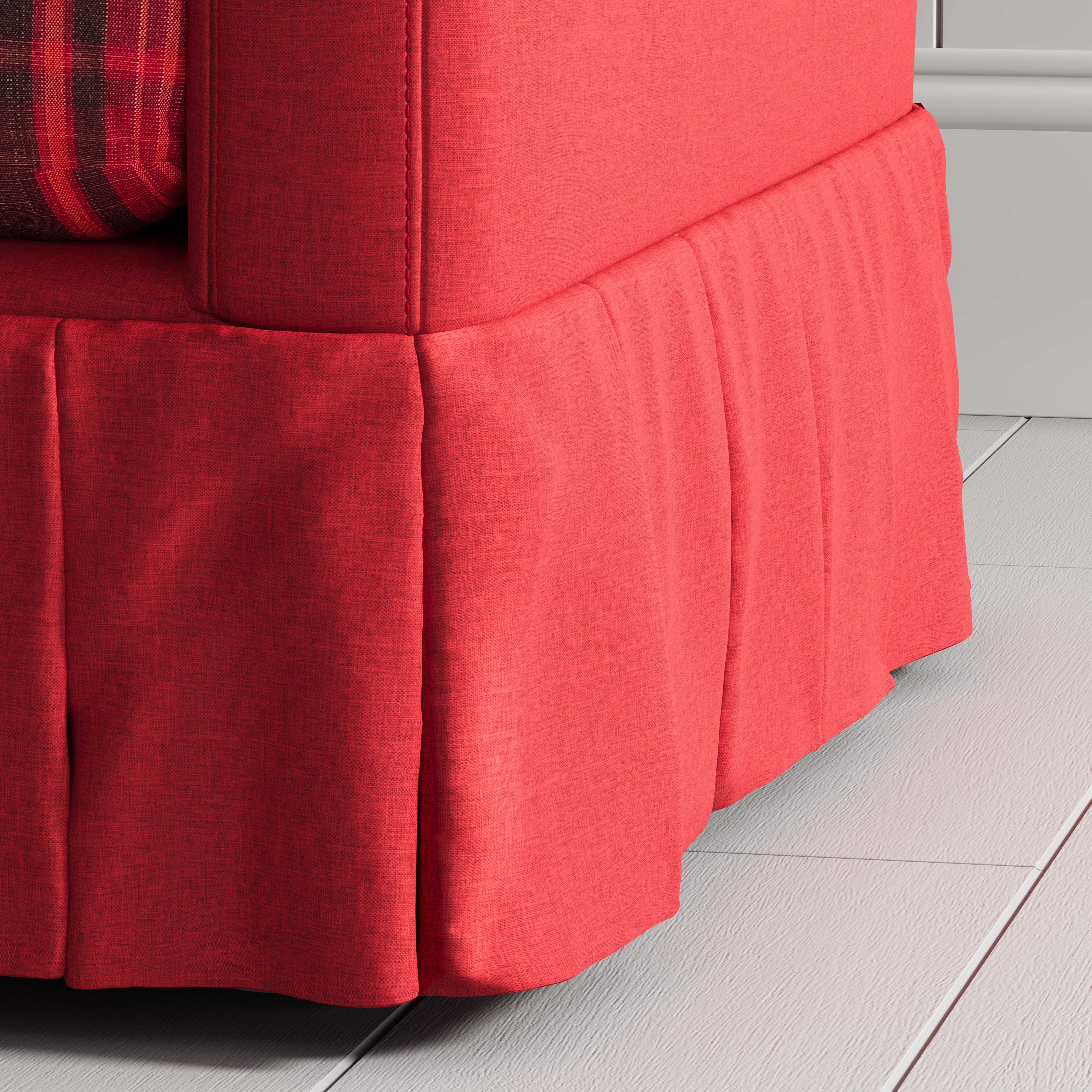 Cottonfy Country Check Sofa with Removable Skirted Covers