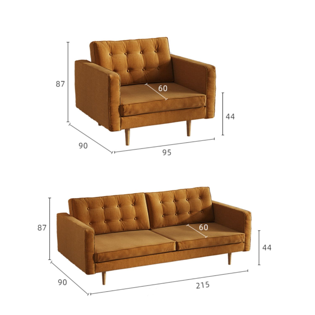 Contemporary Artful Tufted Wide-Seat Sofa