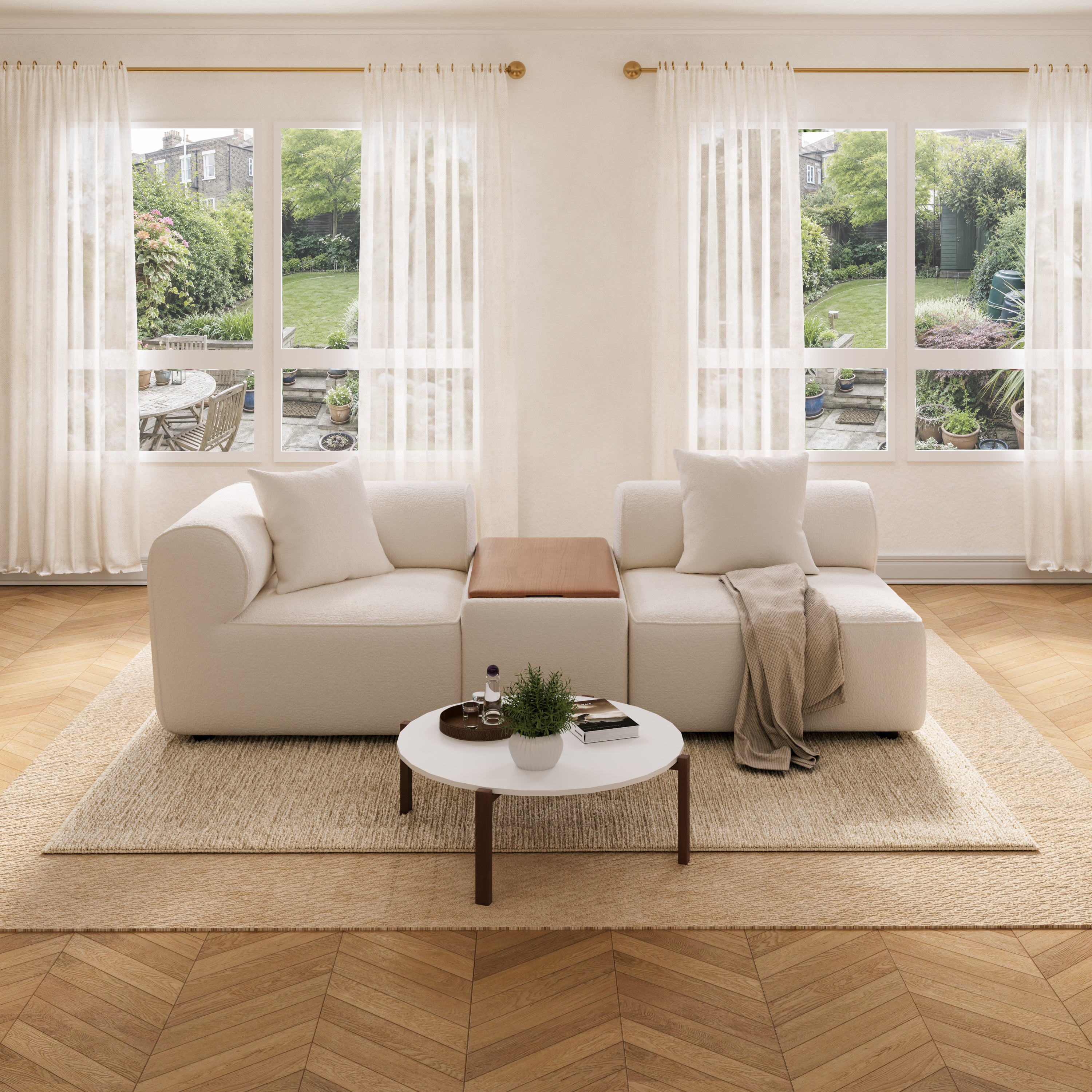 Modular Chenille Combo Sofa with Storage