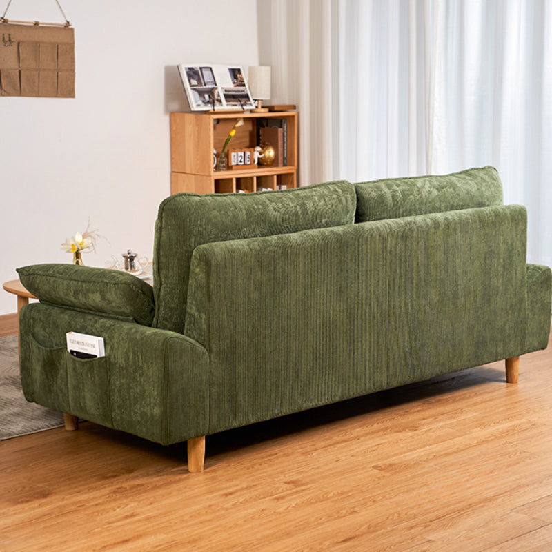 Retro Green Corduroy Upholstered Sofa