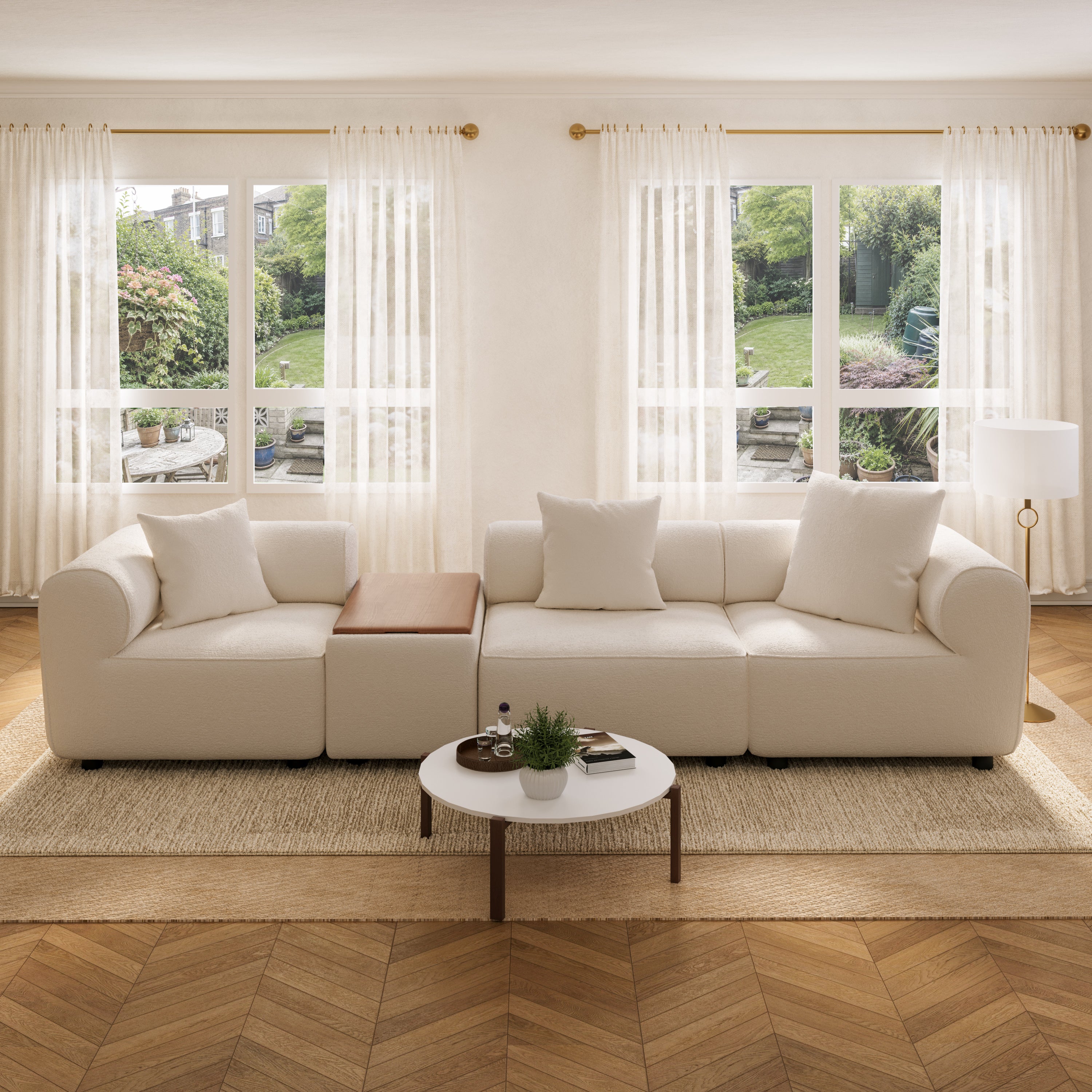 Modular Chenille Combo Sofa with Storage