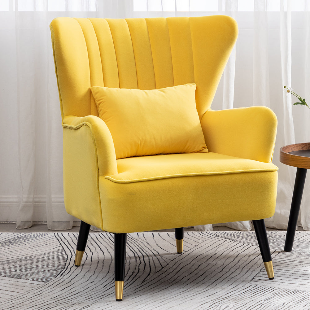 Comfy Velvet Upholstered Armchair