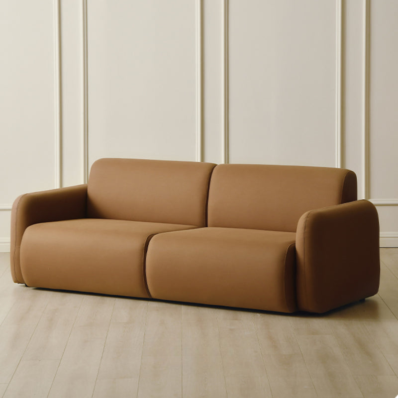 Chocolate Mousse Smooth Leathaire Fabric 2-Seater Sofa