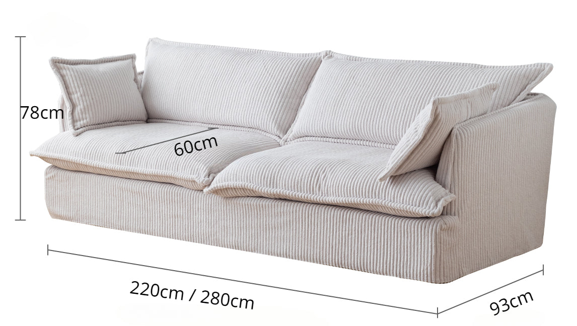 Multi-Seater Washable Corduroy Sofa Simple Elegant Sofa