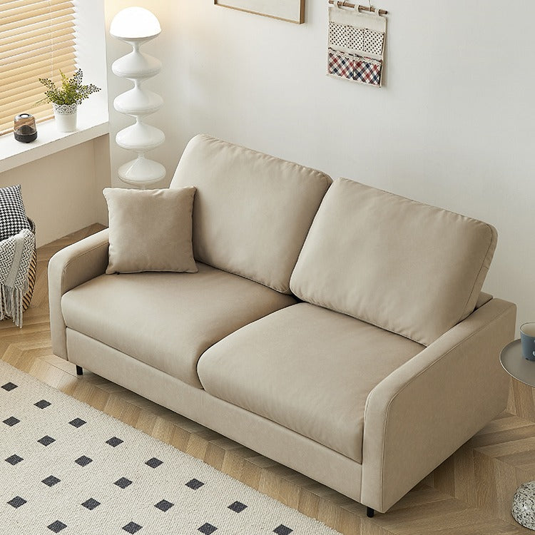 Cream Convertible Sleeper Apartment Sofa Bed