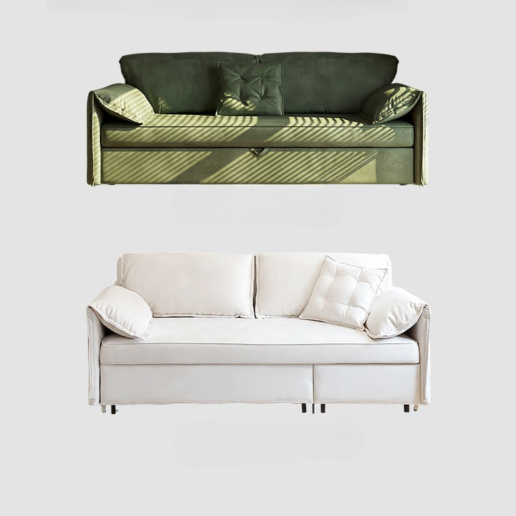 Expandable Green Pulley Corner Sofa Bed for Small Apartment