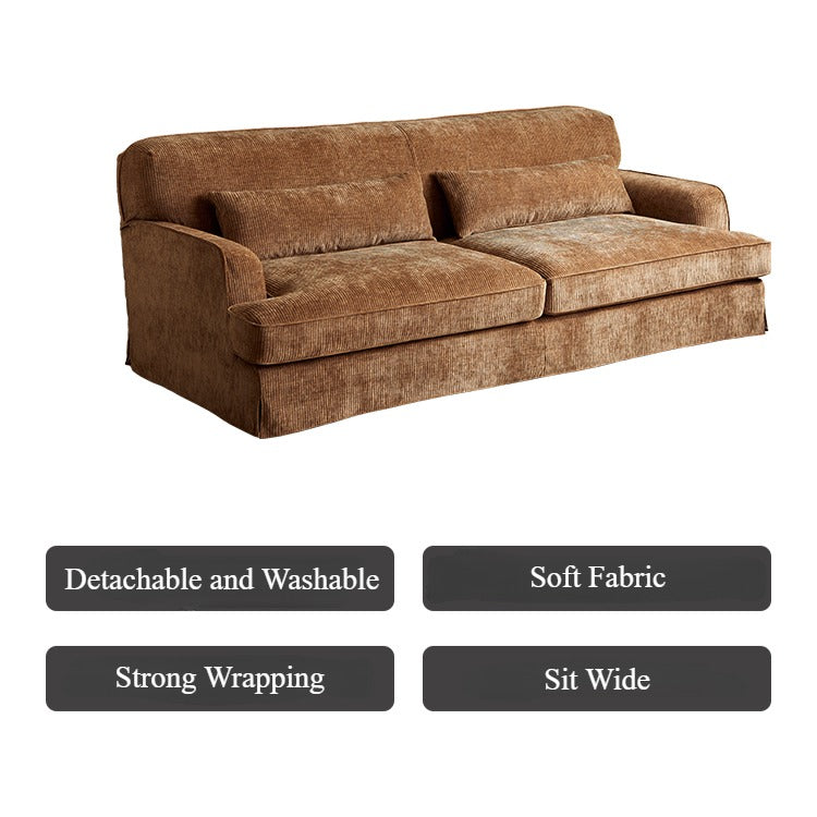 Vintage-Style Stain-Resistant Extra-Deep Sofa