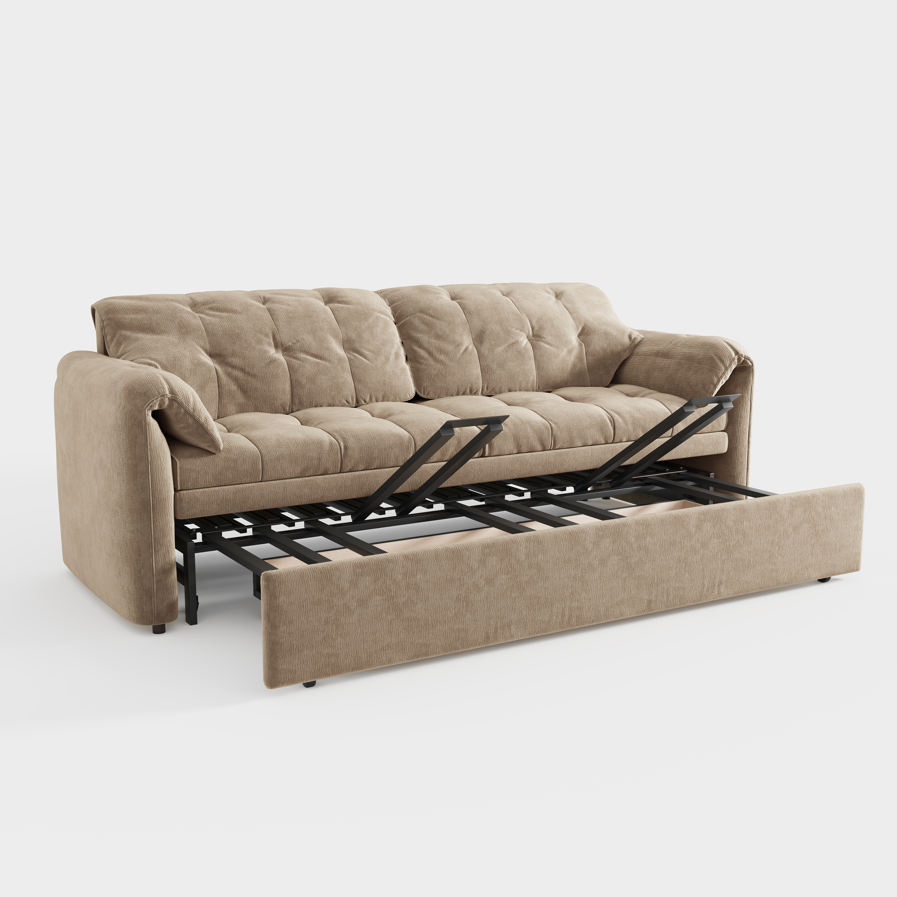 Upgraded Cloud Chenille Skin Friendly Sofa Bed with Storage