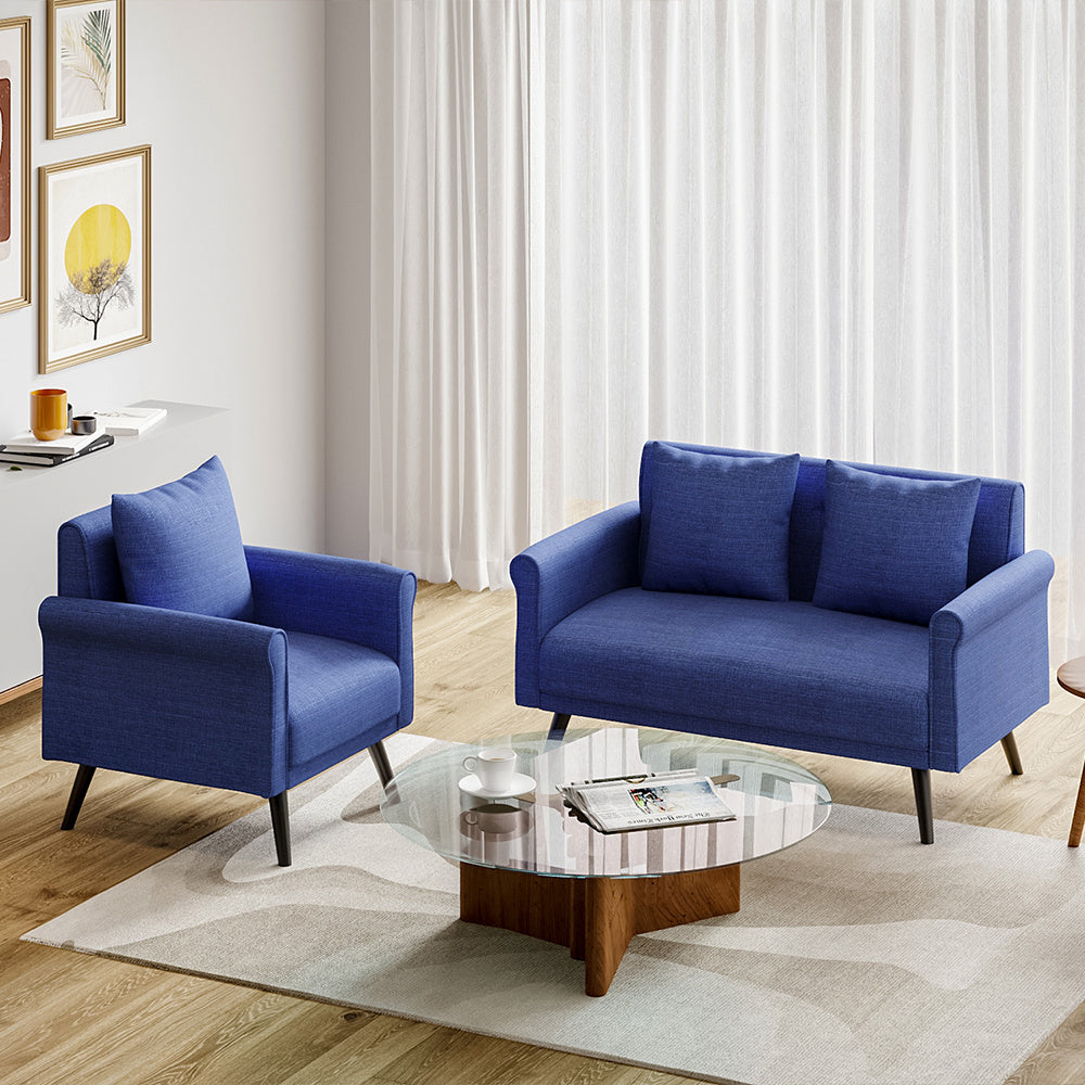 Contemporary Upholstered 2-Seater Sofa