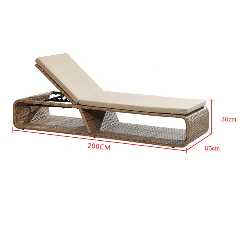 Outdoor Pool Side Rattan Chaise Sun Lounger for Balconies