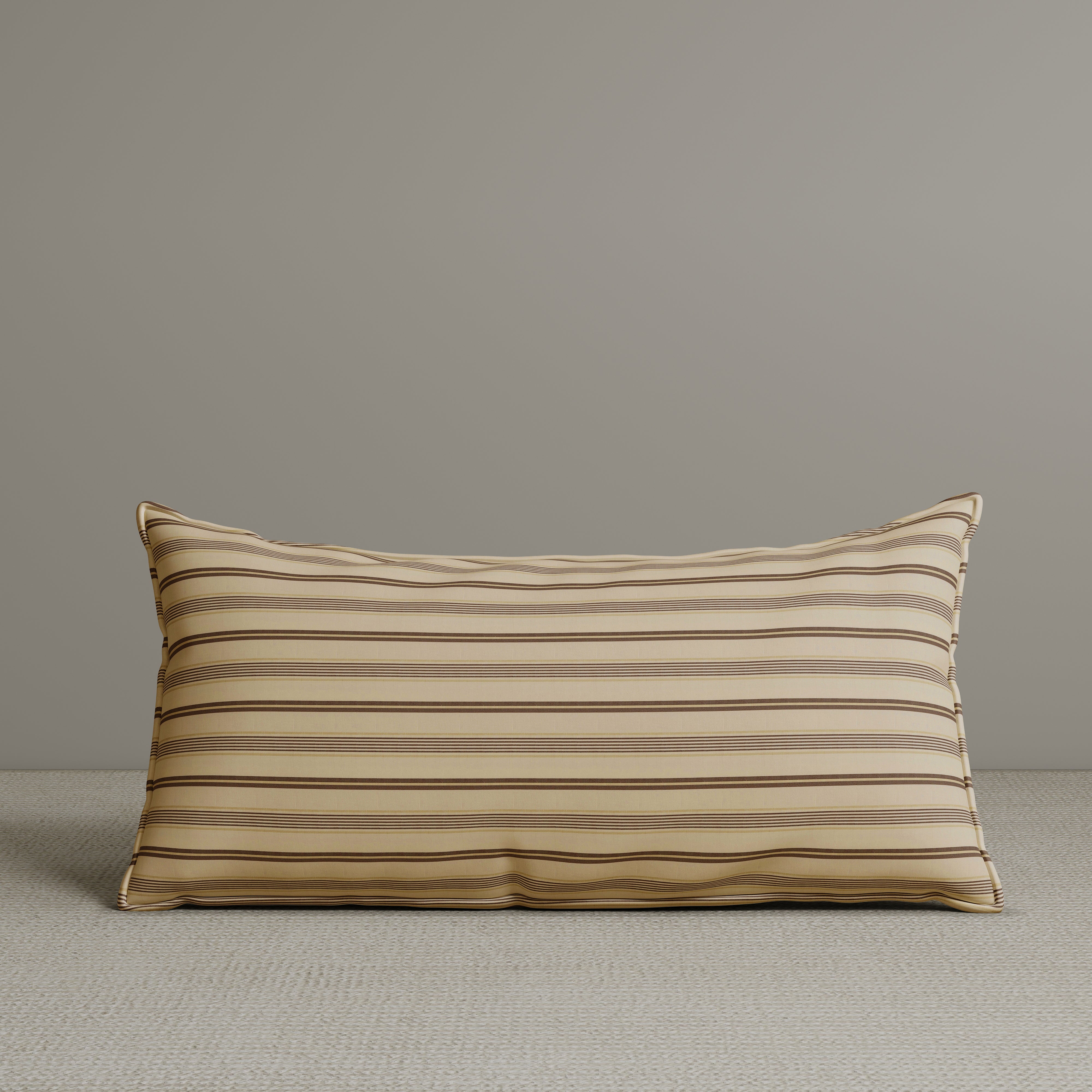 Exclusive Waist Cushion in Cocoa Striped Cotton Linen, 56*27*12 CM