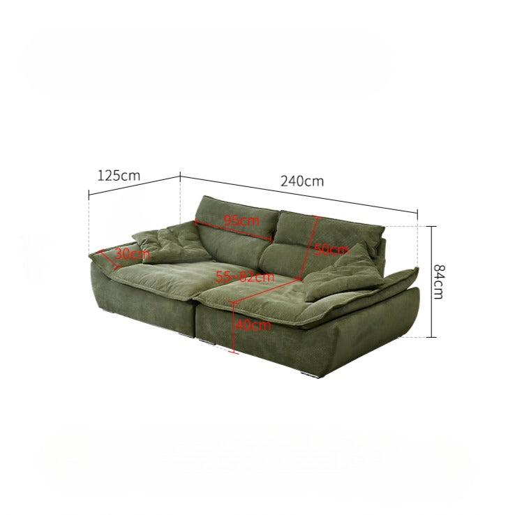 Adjustable Backrest Sailboat  Corduroy Sofa Green