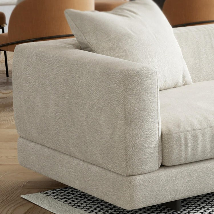 Minimalist Creamy Flannel Creative Corner Sofa