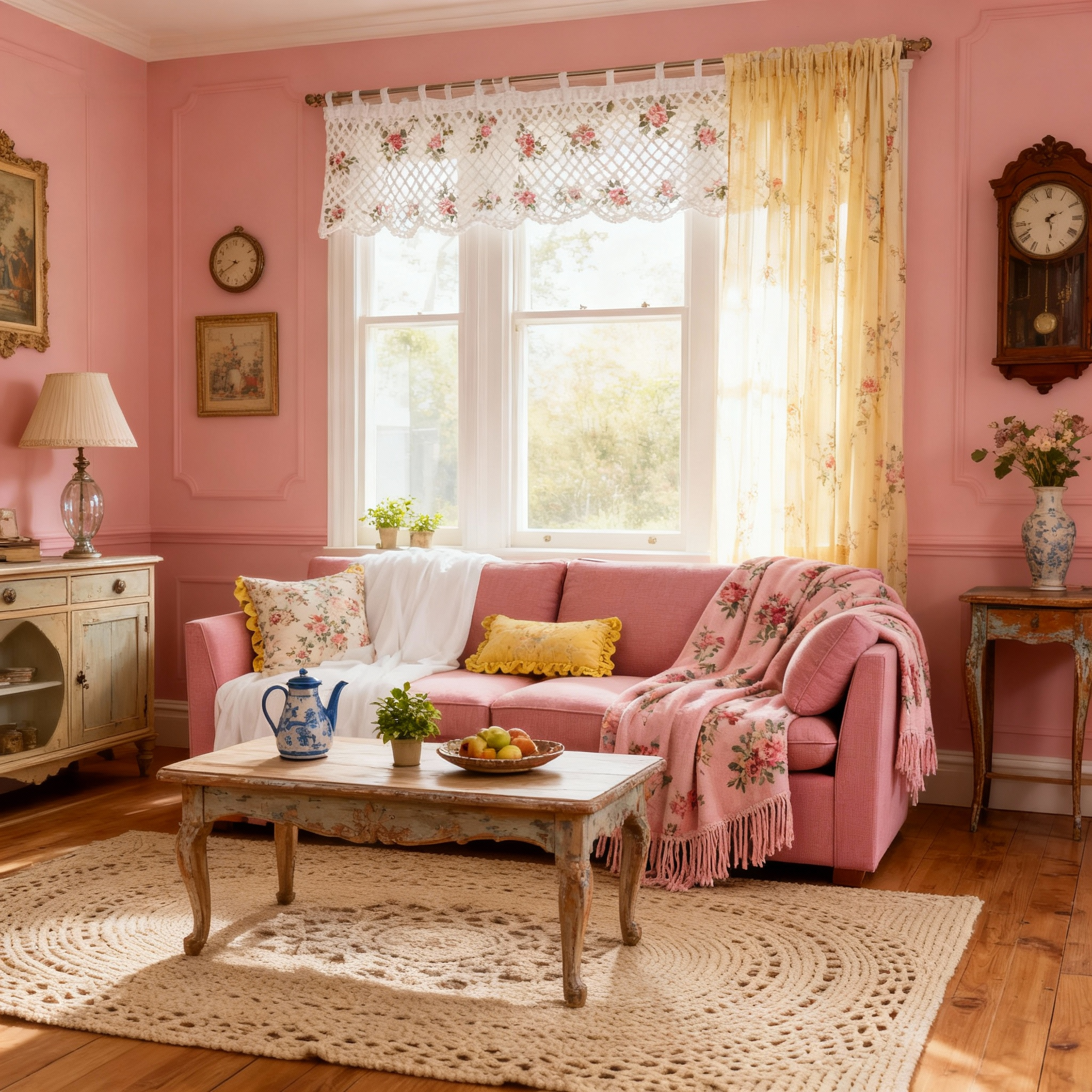 British Retro Check & Striped Sofa with Removable Covers