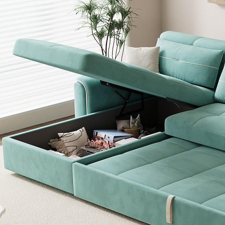 Multifunctional Mint Velvet Pull Out Chaise Sofa Bed with Storage