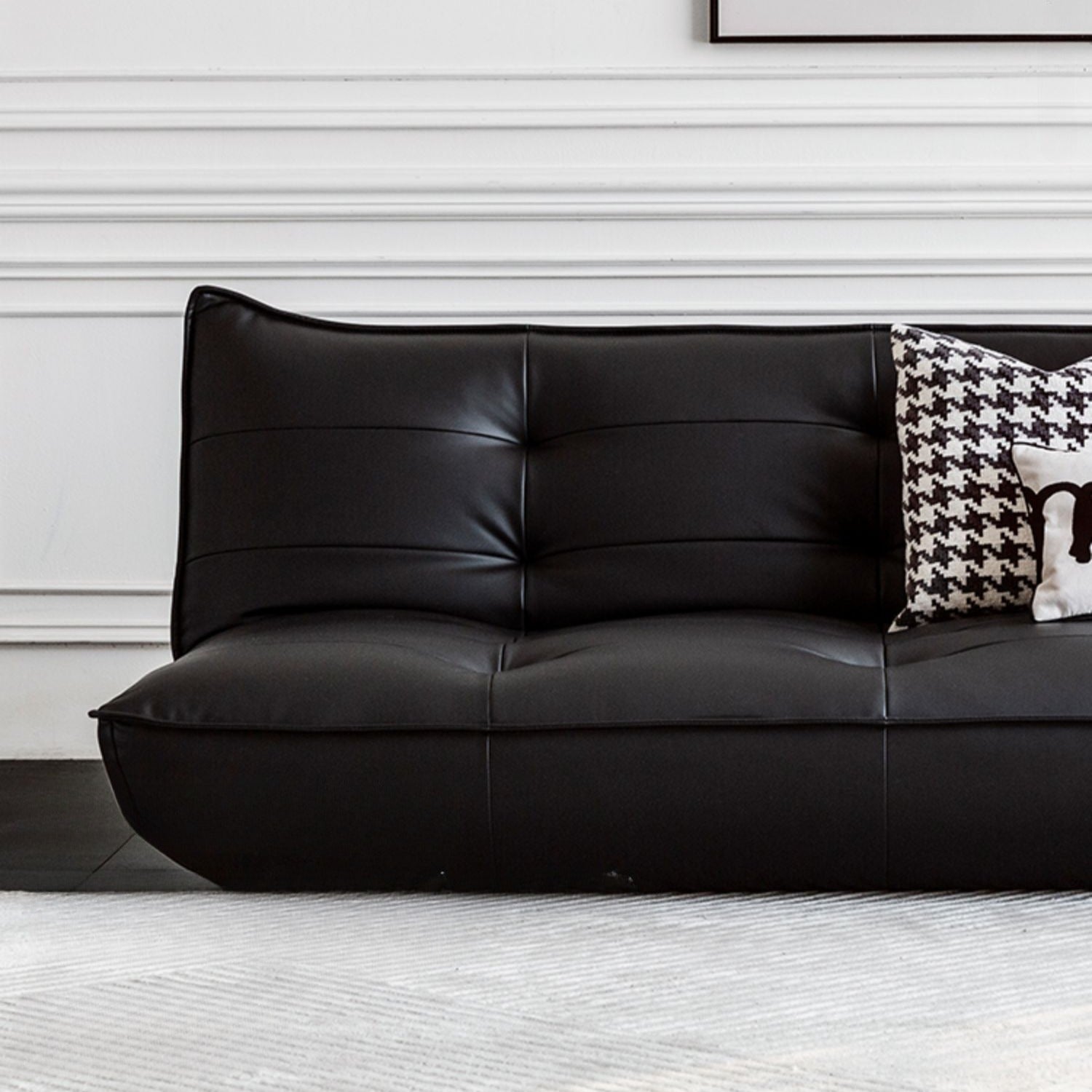 Vintage Floor-to-Ceiling Leather Sofa Bed