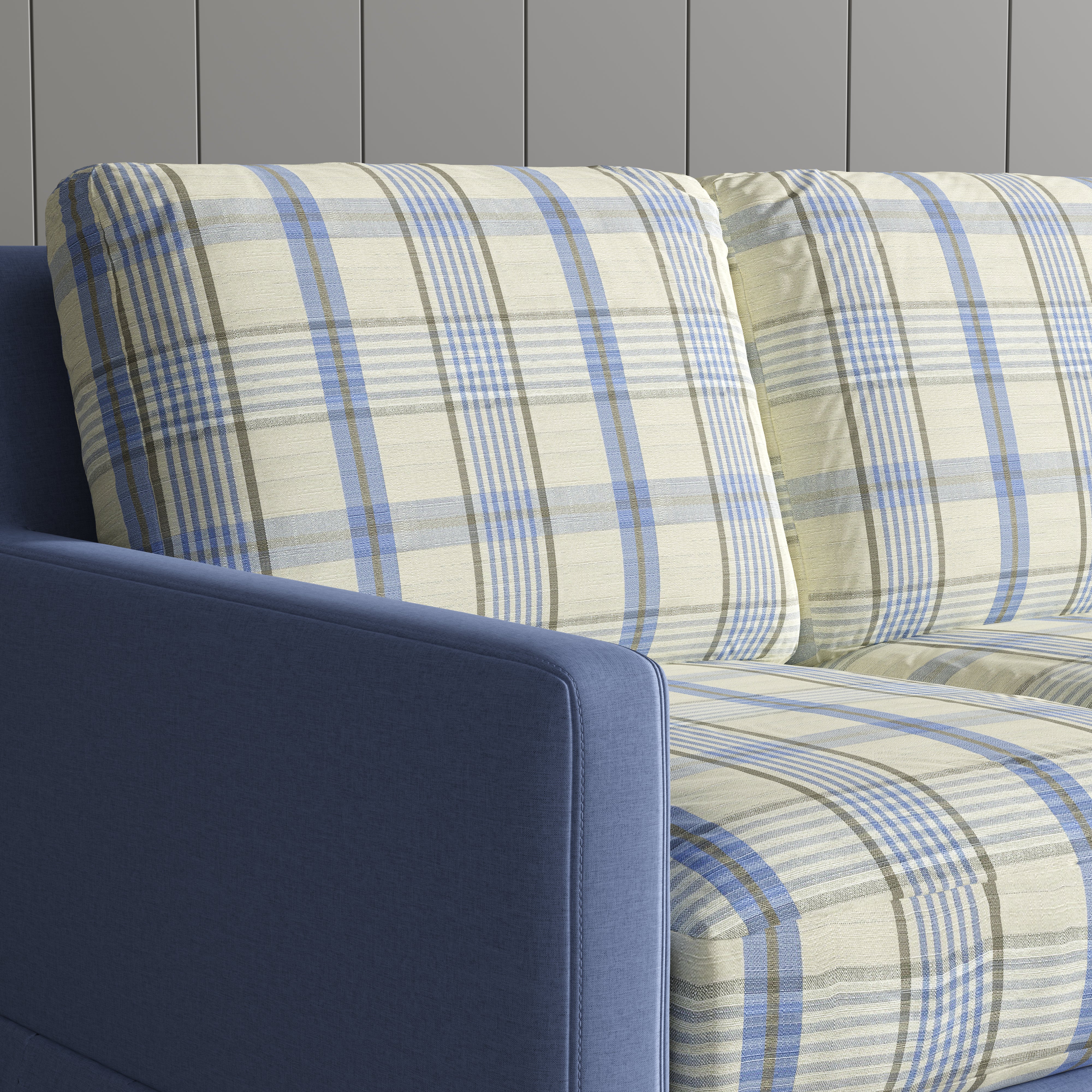 Cottonfy Country Check Sofa with Removable Skirted Covers