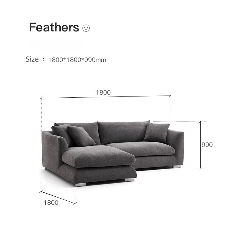 Chelsea Corner Chesterfield Loveseat Linen Fabric Minimalist  Sofa