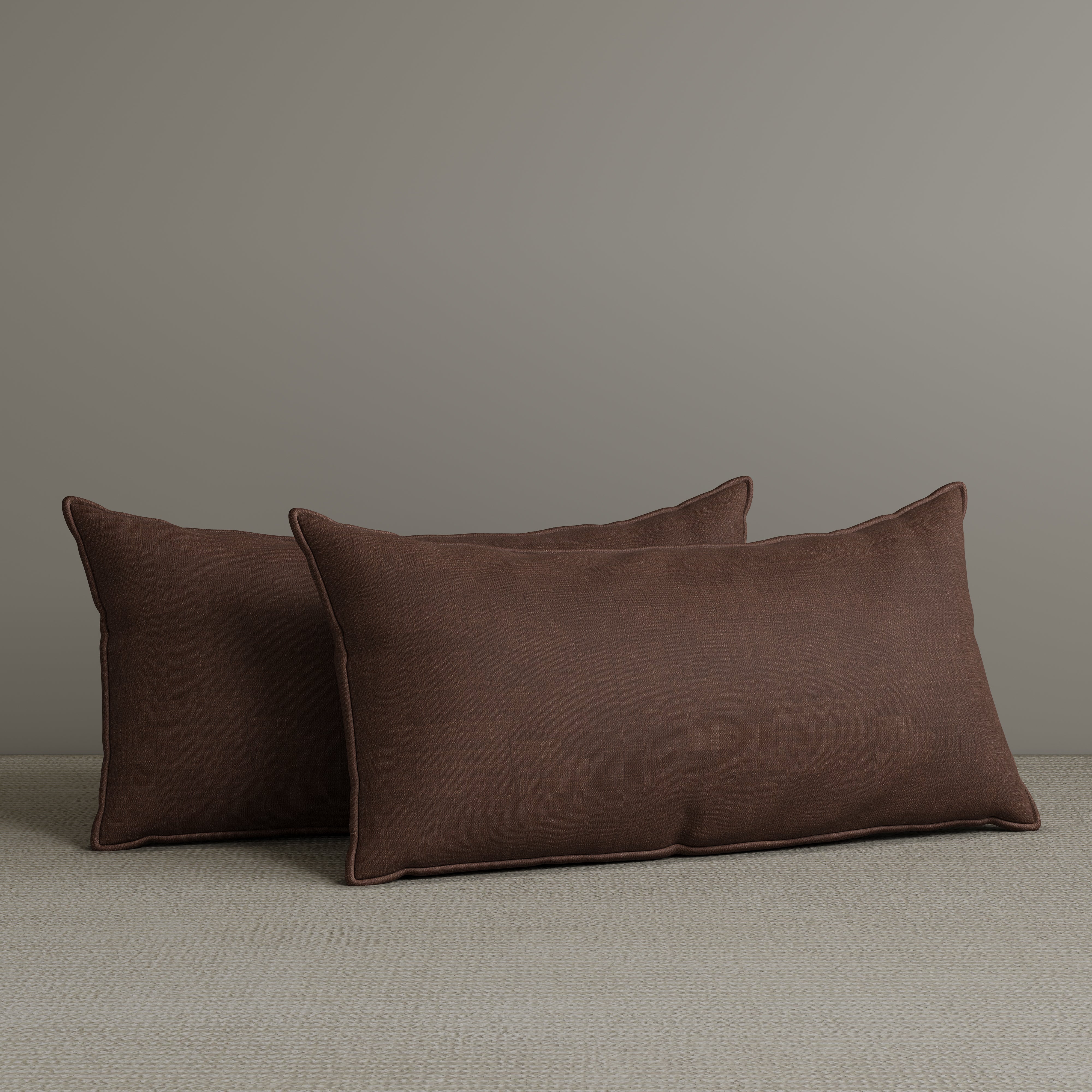 Exclusive Waist Cushion in Dark Brown Cotton Linen, 56*27*12 CM