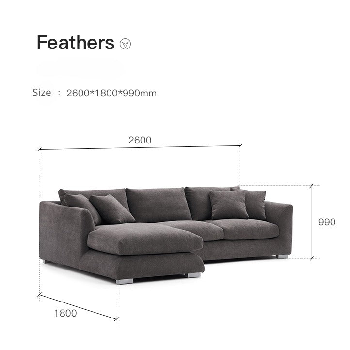 Chelsea Corner Chesterfield Loveseat Linen Fabric Minimalist  Sofa