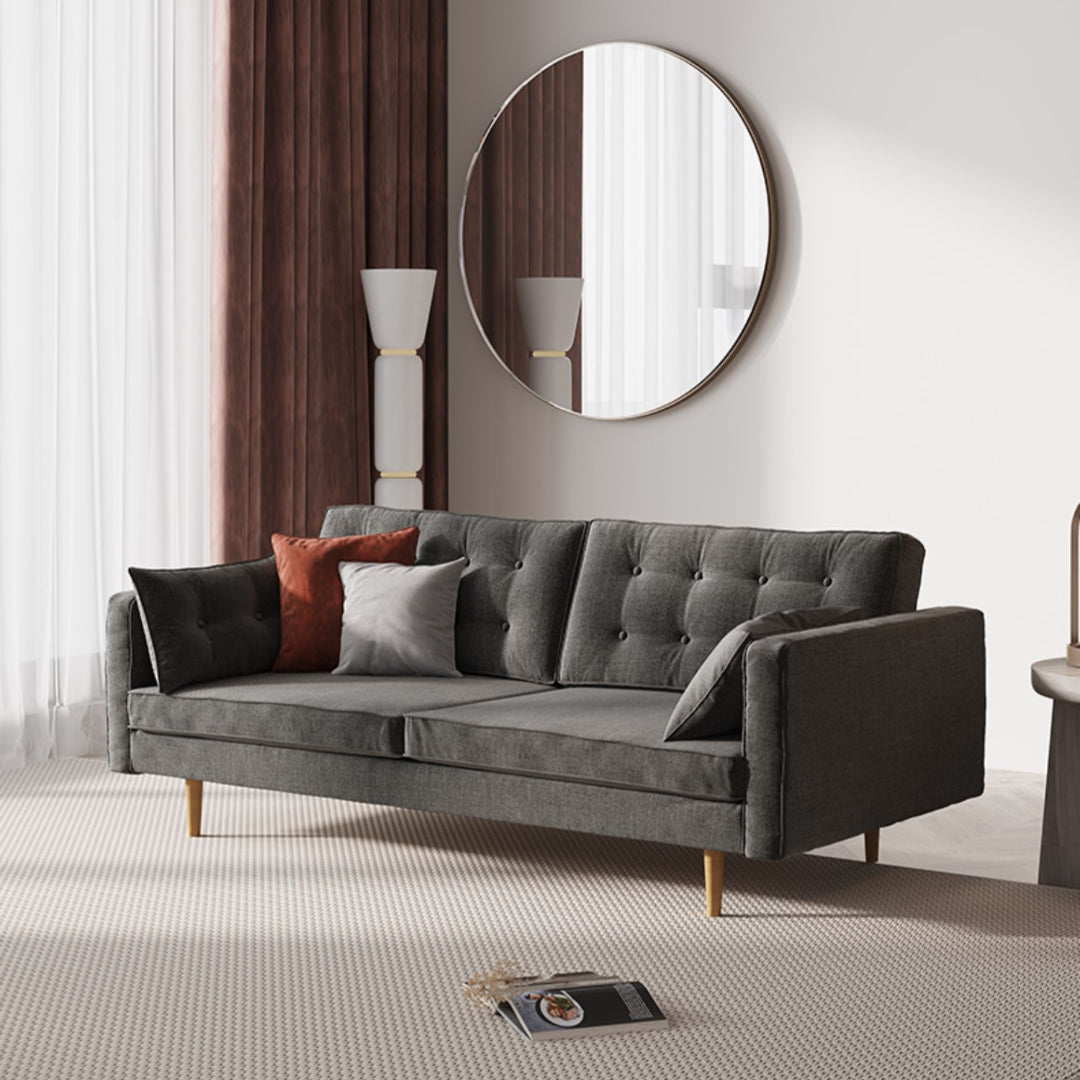 Contemporary Artful Tufted Wide-Seat Sofa