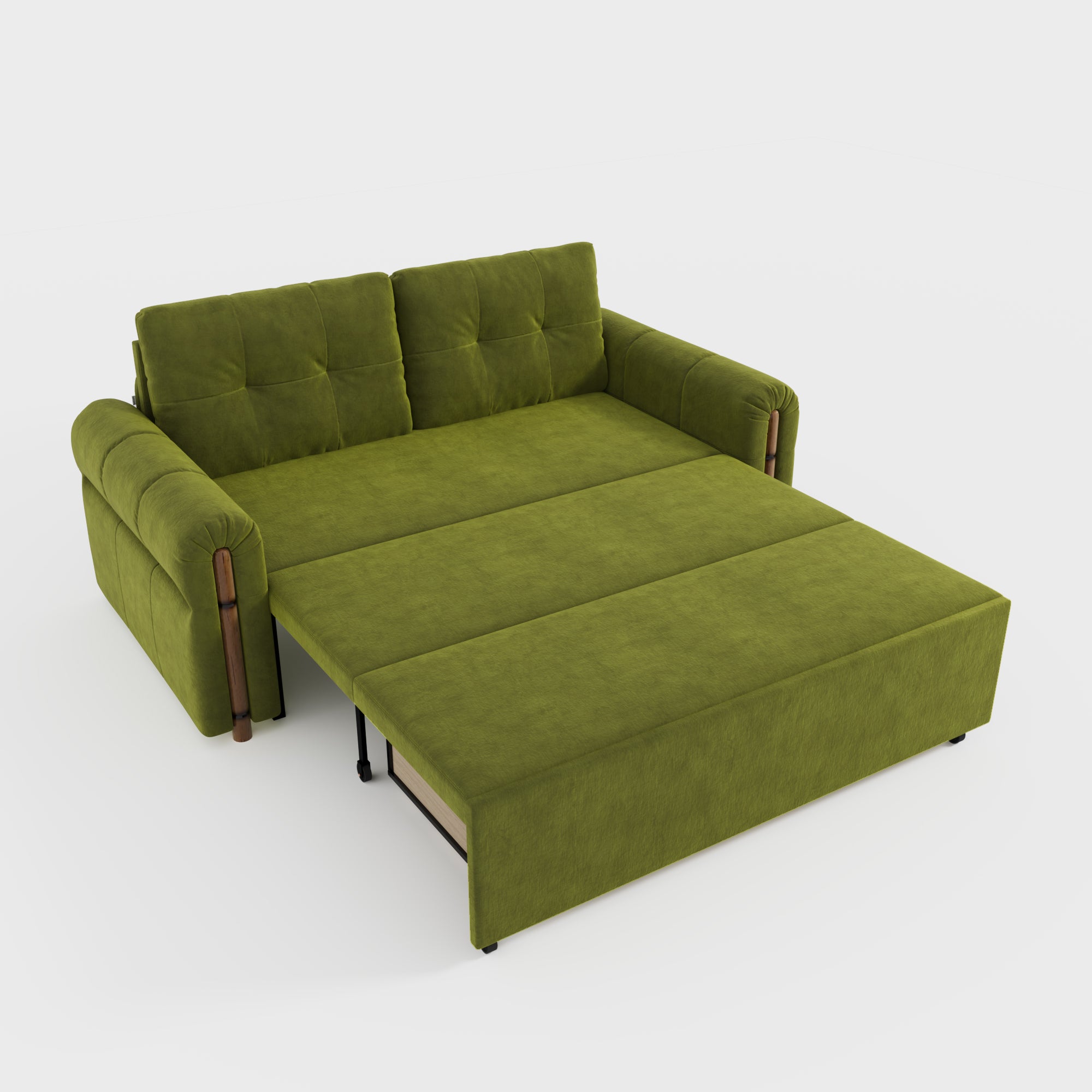 Vintage Pet Friendly Bamboo Design Sofa Bed with Storage