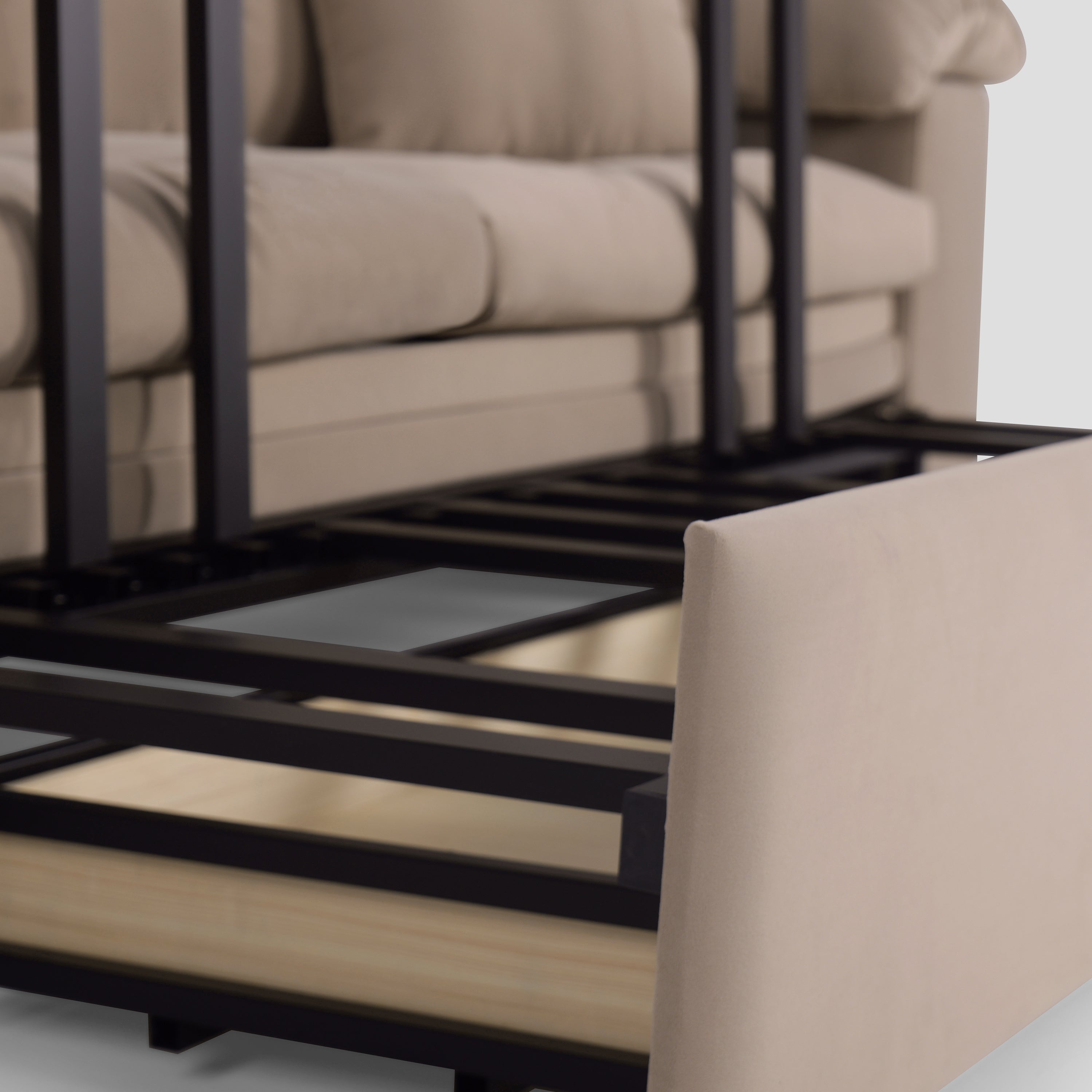 Multifunctional Sleeper Pull Out 2 Seater Sofa Bed with Storage Space