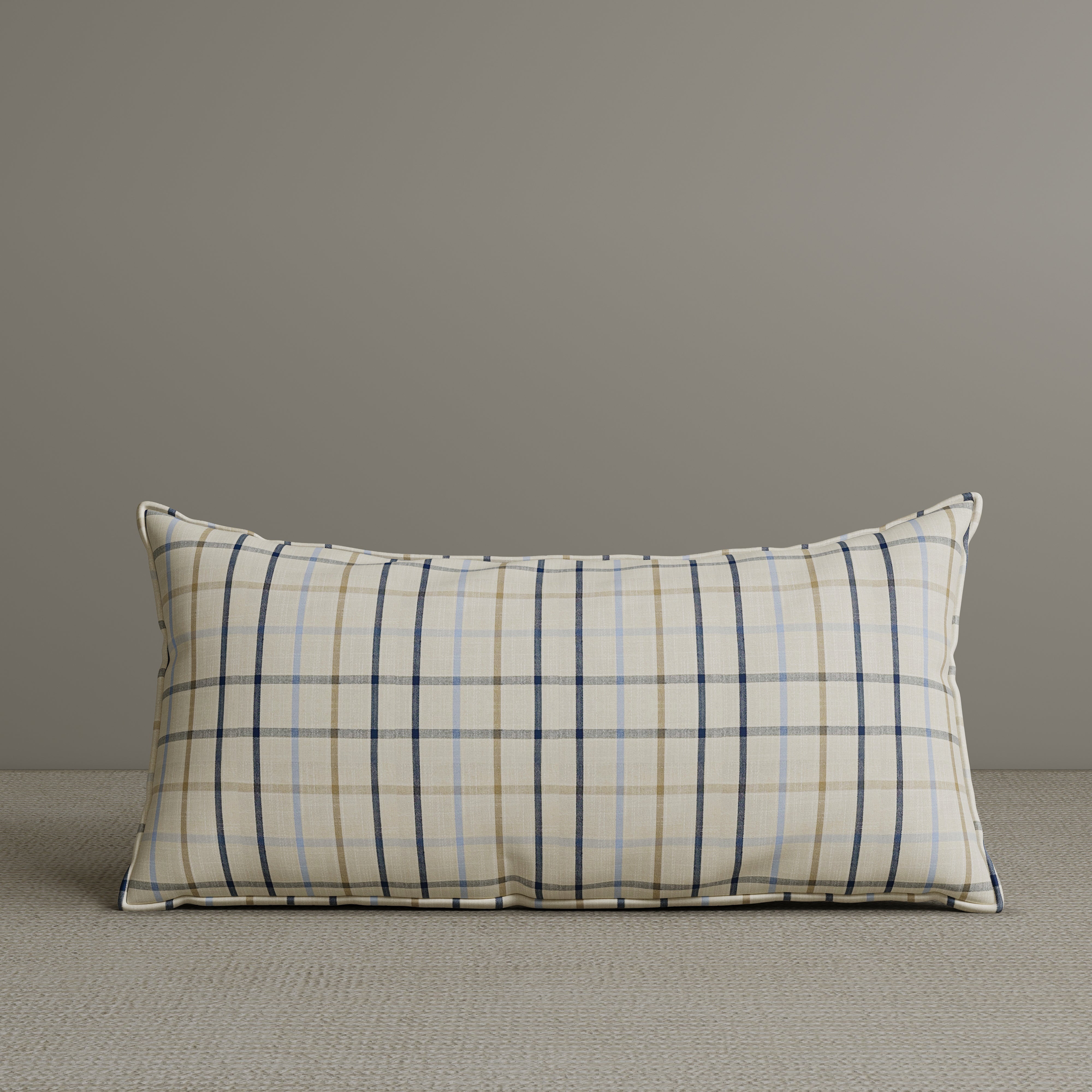 Exclusive Waist Cushion in Light Blue Striped Cotton Linen, 56*27*12 CM