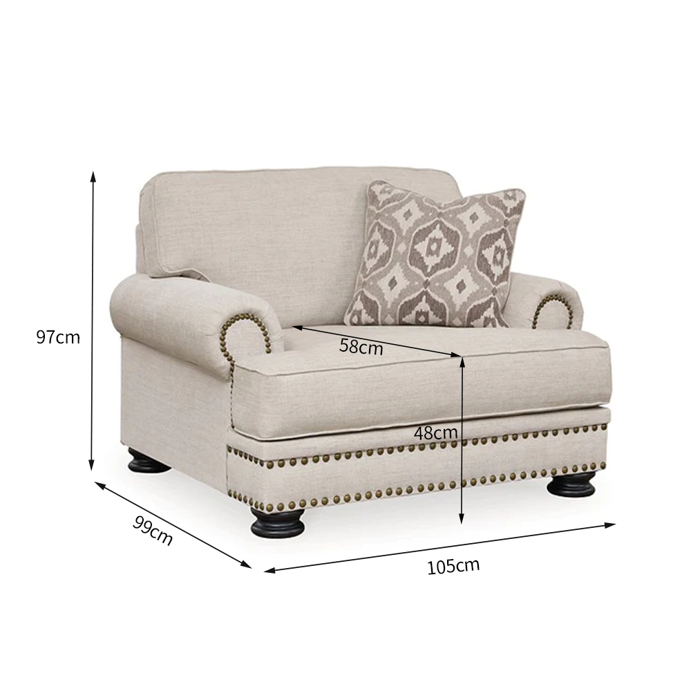 Kensington Chesterfield High-Seat Sofa with 4 Accent Pillows