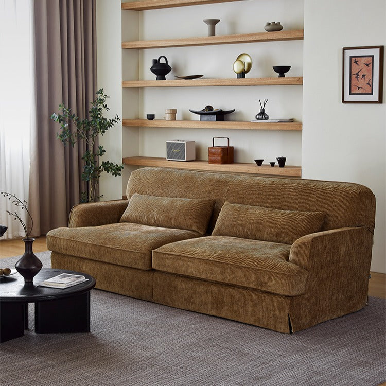 Vintage-Style Stain-Resistant Extra-Deep Sofa