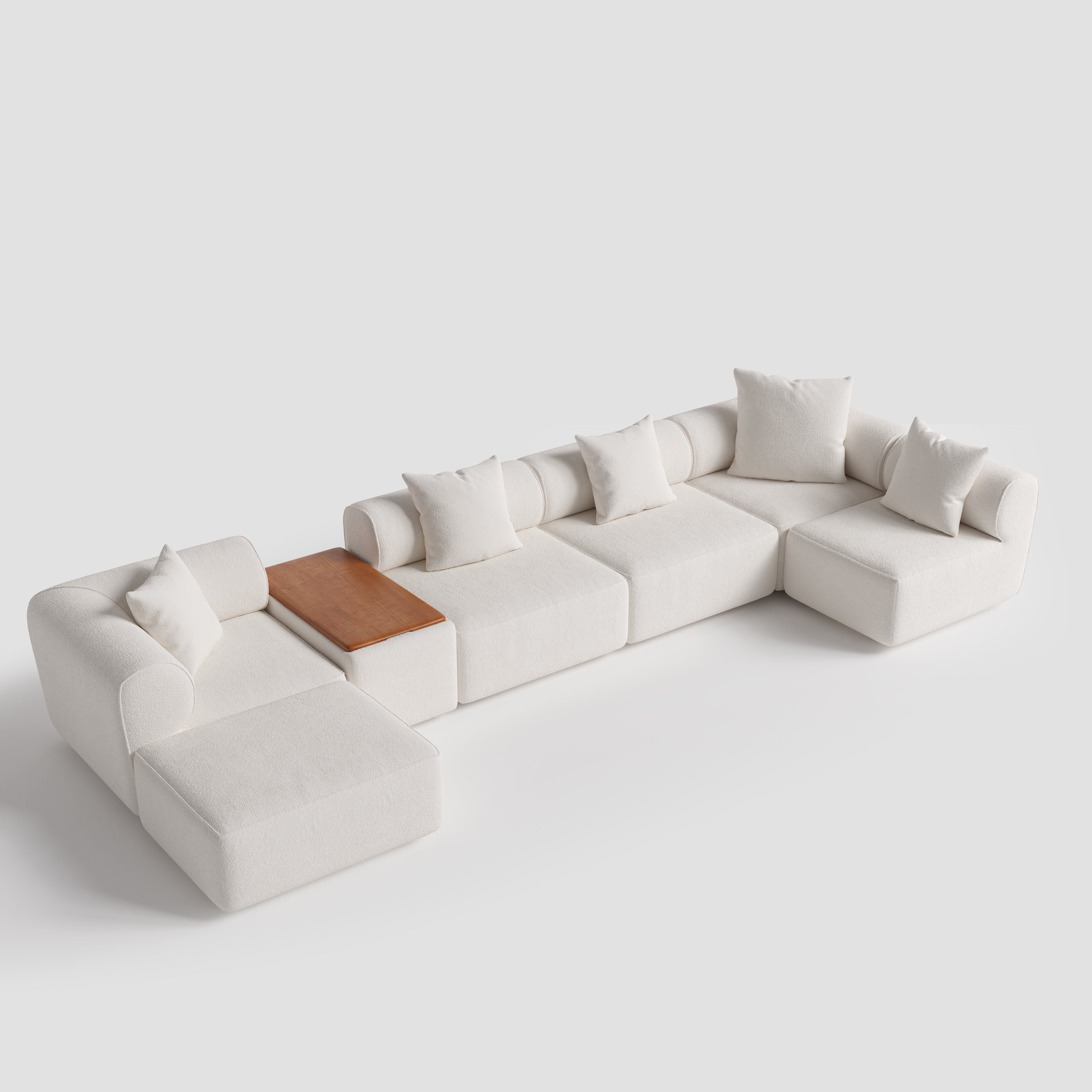 The Plump Modular Bouclé Sofa with Integrated Storage