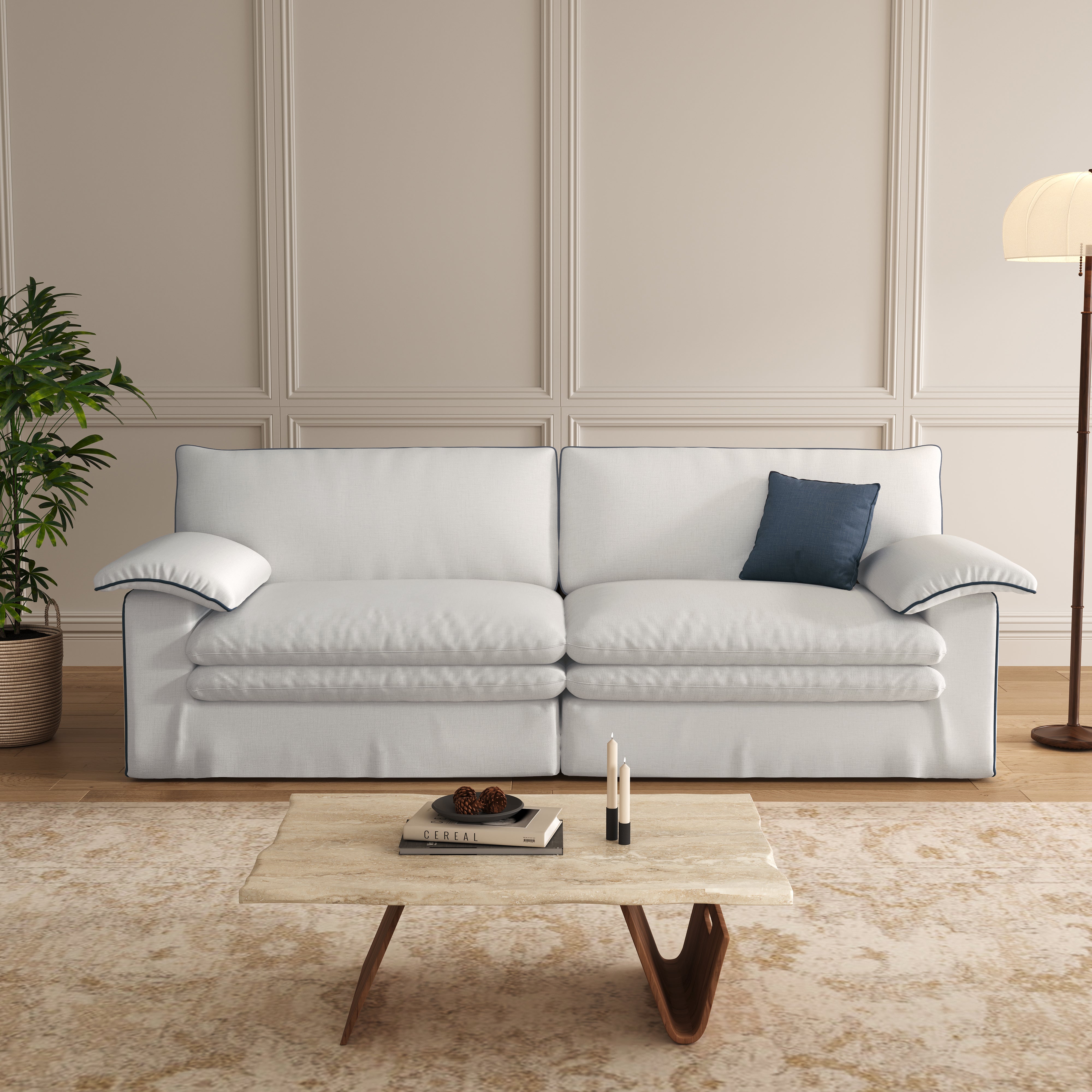 Stylish Cotton-Linen Sofa with Detachable Design