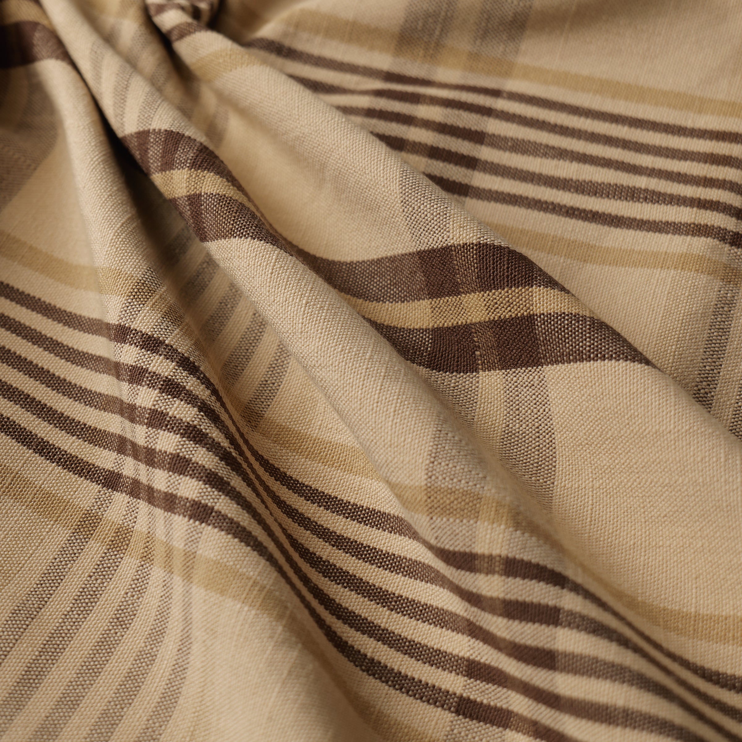 Mid-weight Plaid Fabric Cotton, Beige Taupe, AR460042