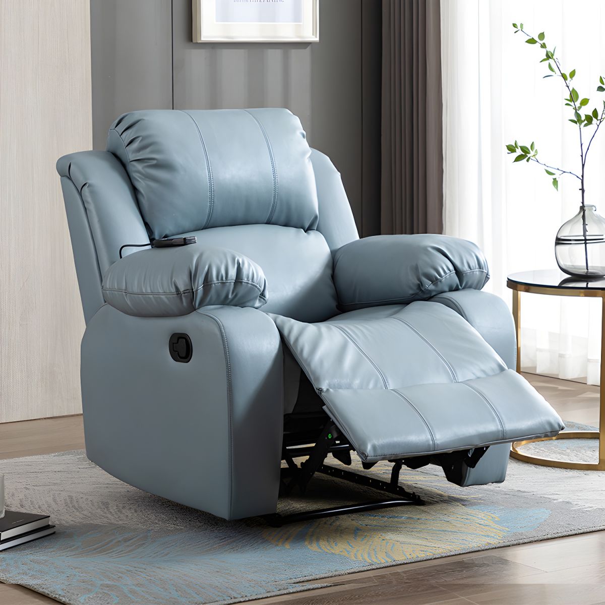 Multifunction Elderly Friendly Leathaire Fabric Recliner Lounge Chair