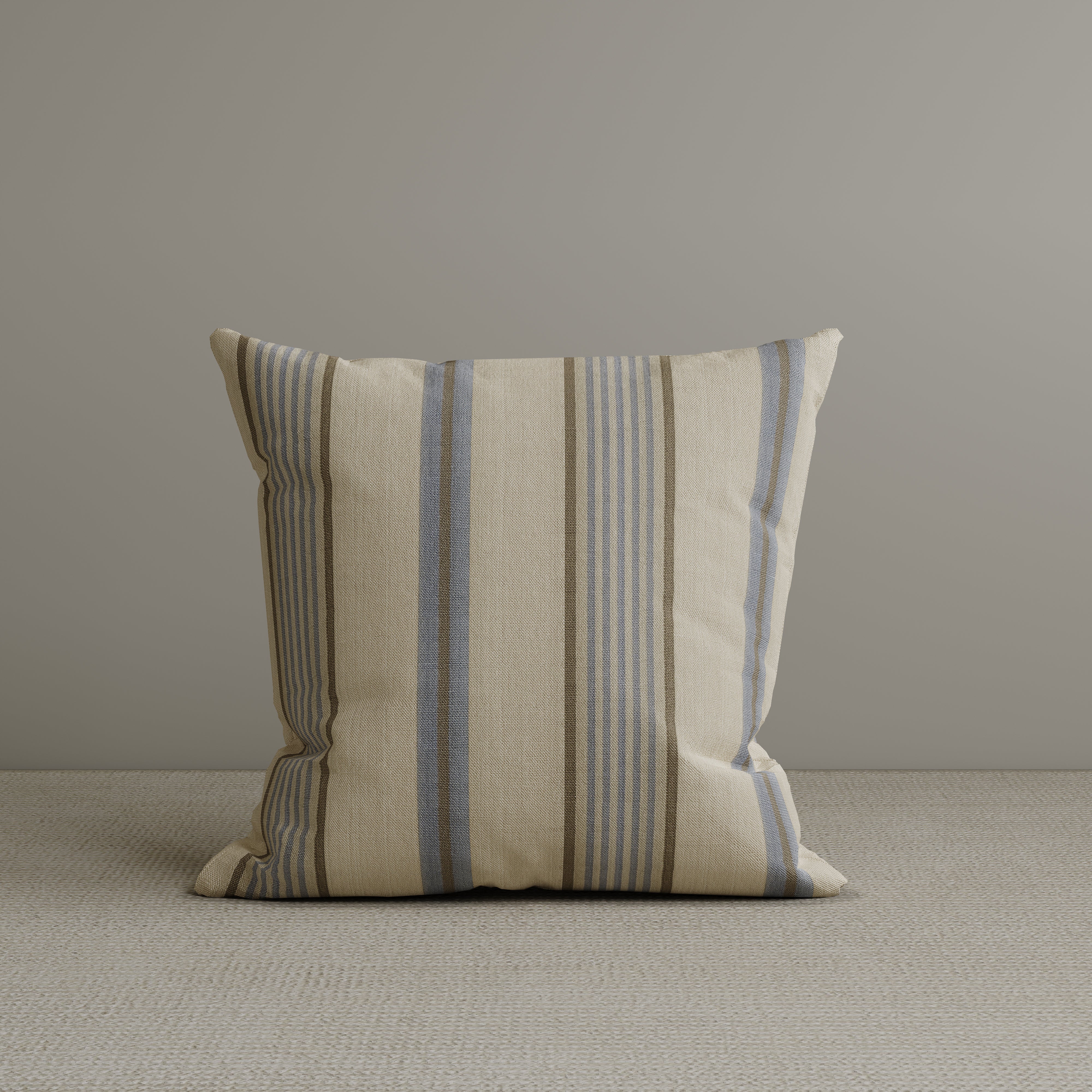 Square Exclusive Design Cushion in Sky Blue Striped Cotton Linen, 50*50CM