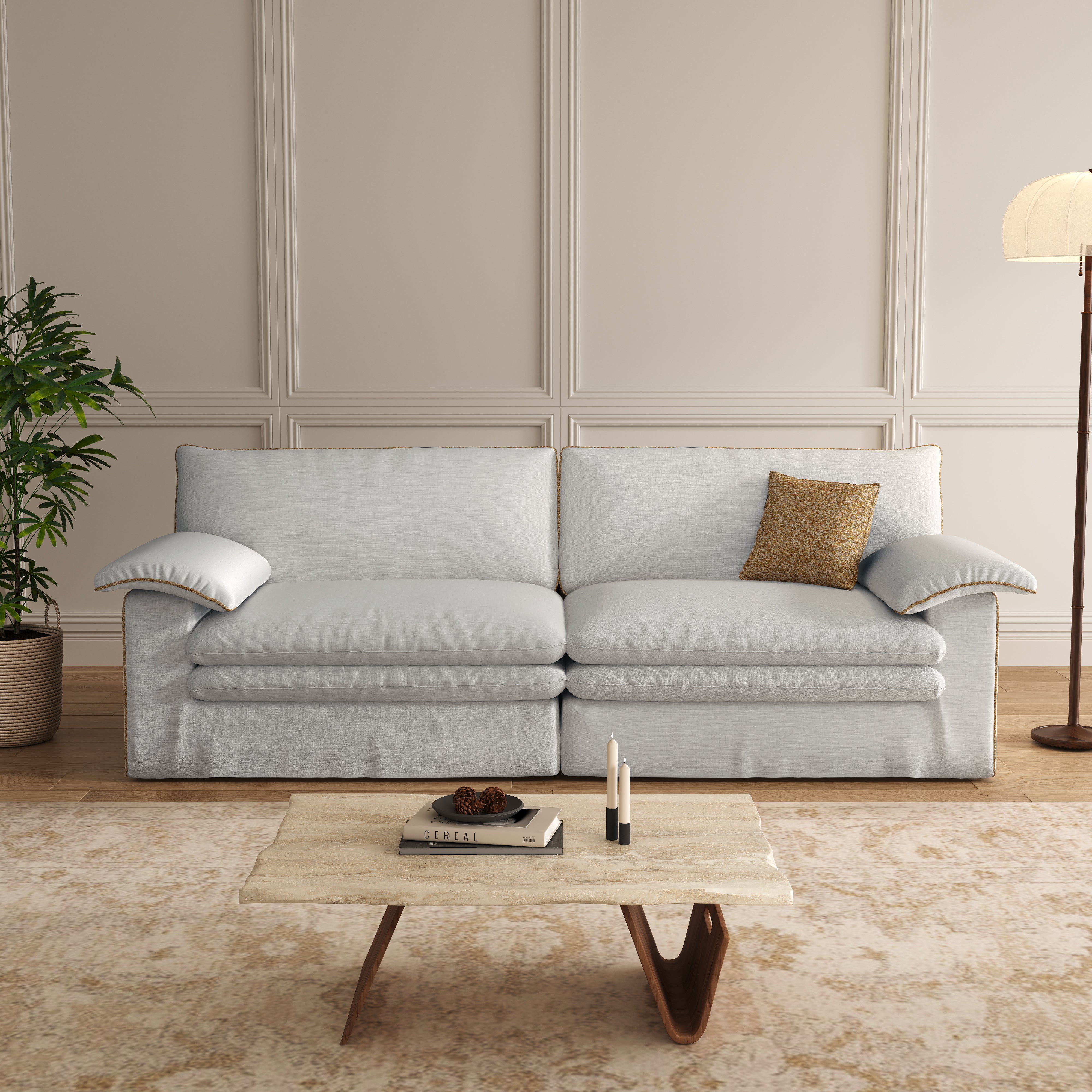 Stylish Cotton-Linen Sofa with Detachable Design
