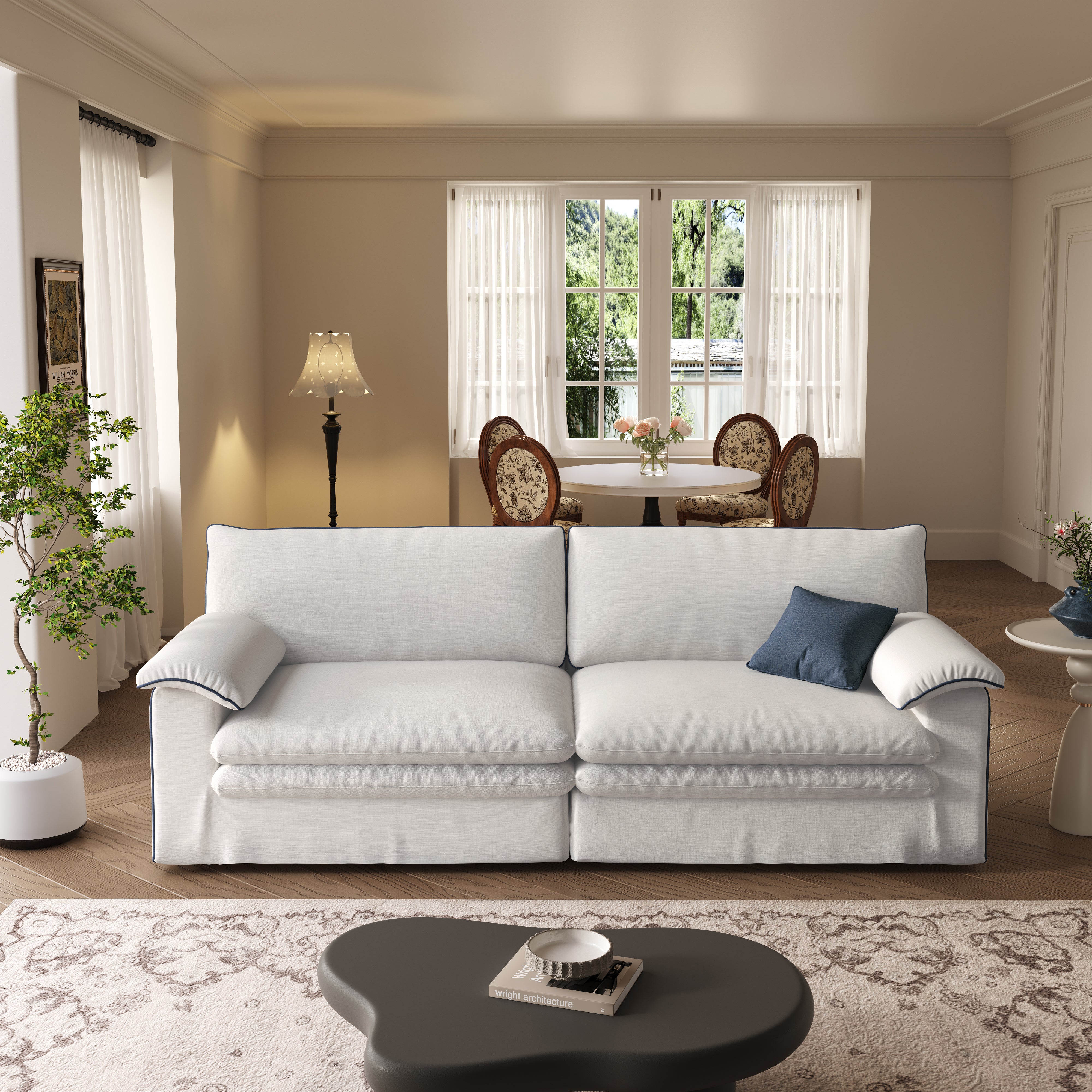 Stylish Cotton-Linen Sofa with Detachable Design